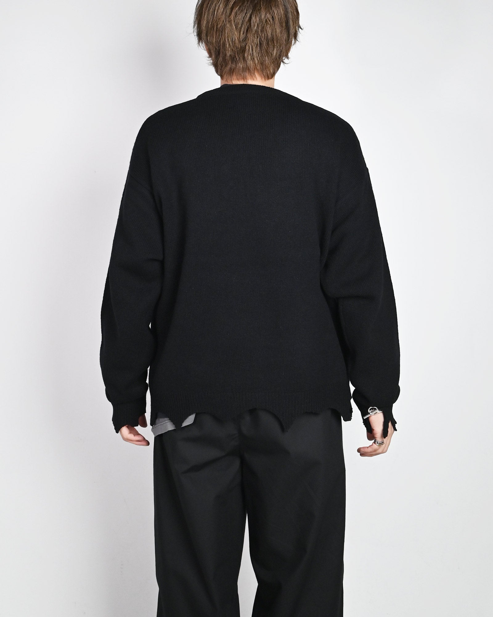 ©SAINT M××××××・saint michael -  KLF_CREW NECK KNIT/KLF / BLACK