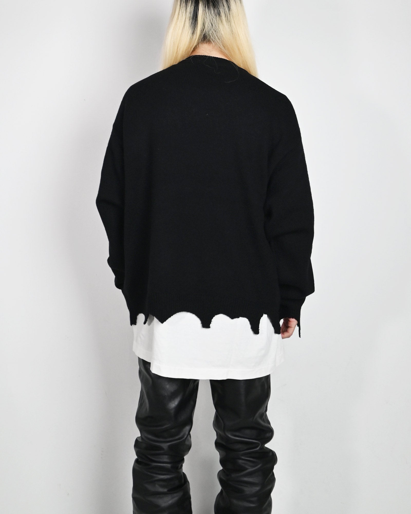 ©SAINT M××××××・saint michael -  KLF_CREW NECK KNIT/KLF / BLACK