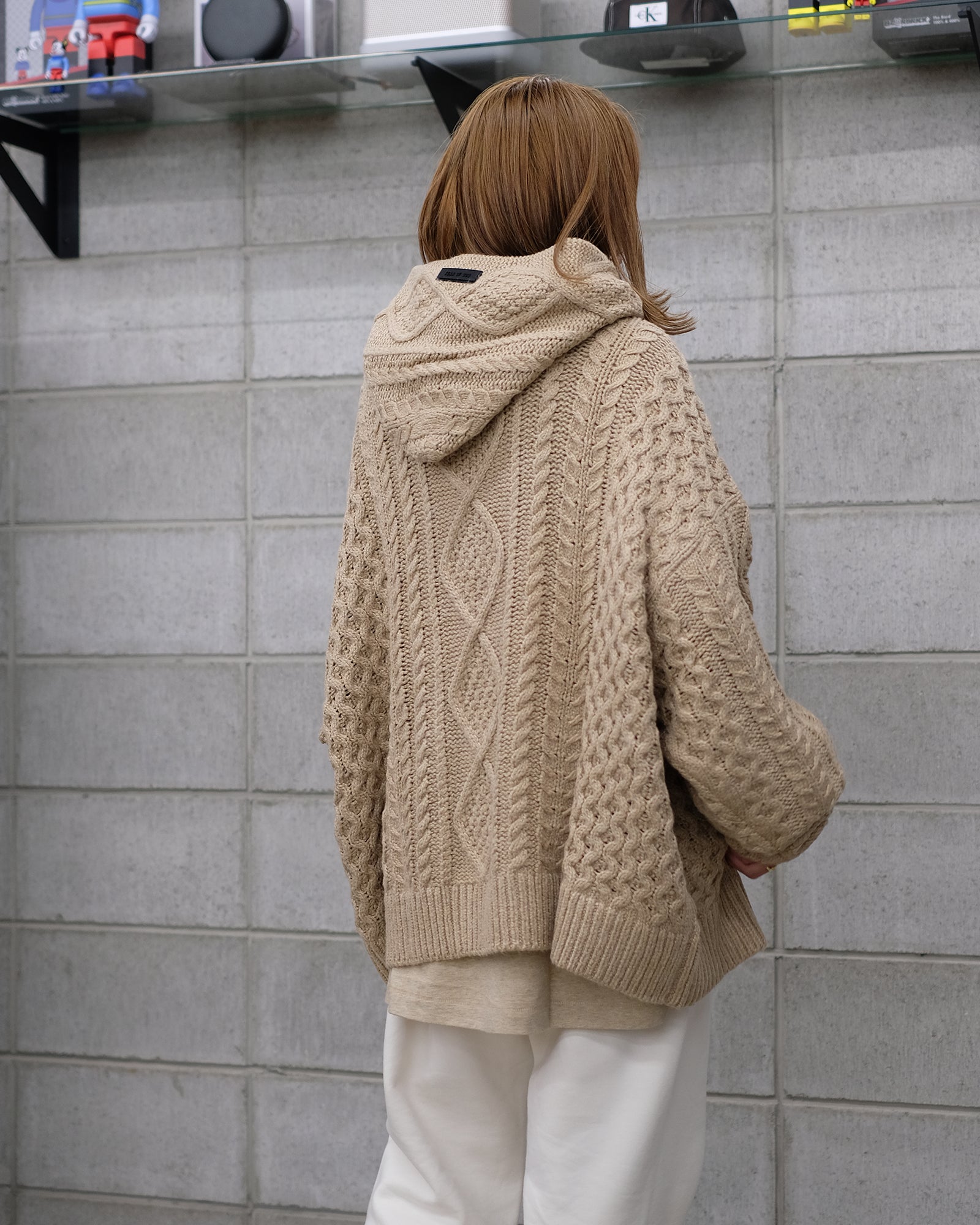 ESSENTIALS・エッセンシャルズ - ニット・セーター CABLE KNIT HOODIE / GOLD HEATHER
