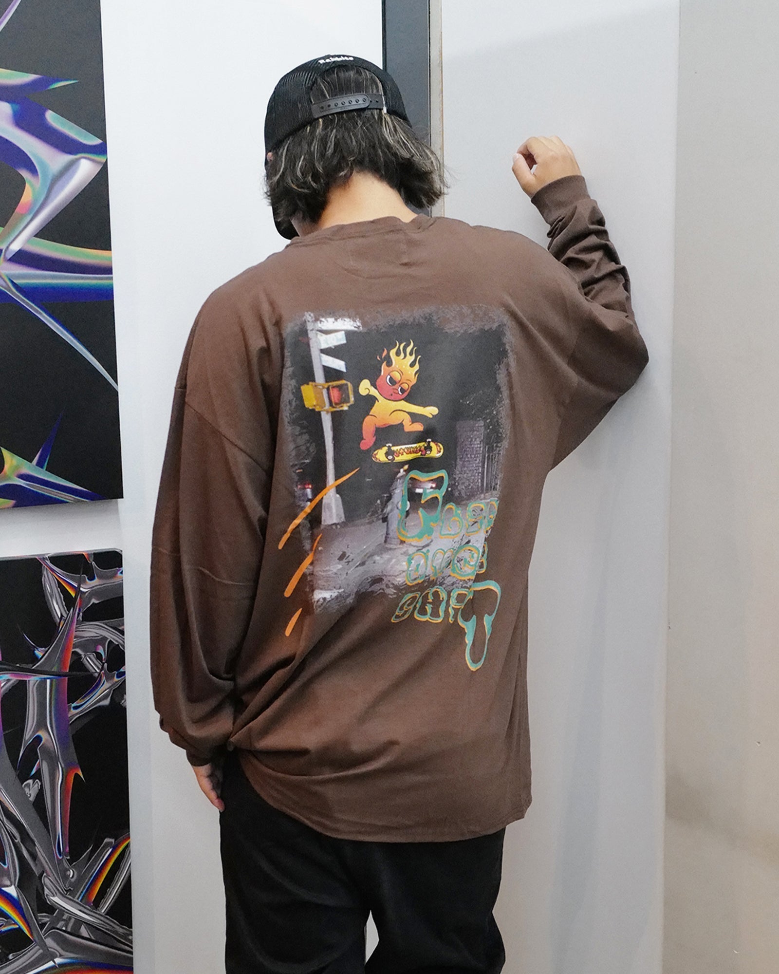 CVTVLIST・カタリスト - L/S Tシャツ FLIP LONGSLEEVE TEE / BROWN