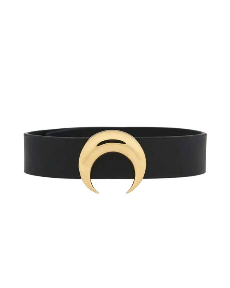 Marine Serre × LEATHER CHOCKER NECKLACE / GOLD