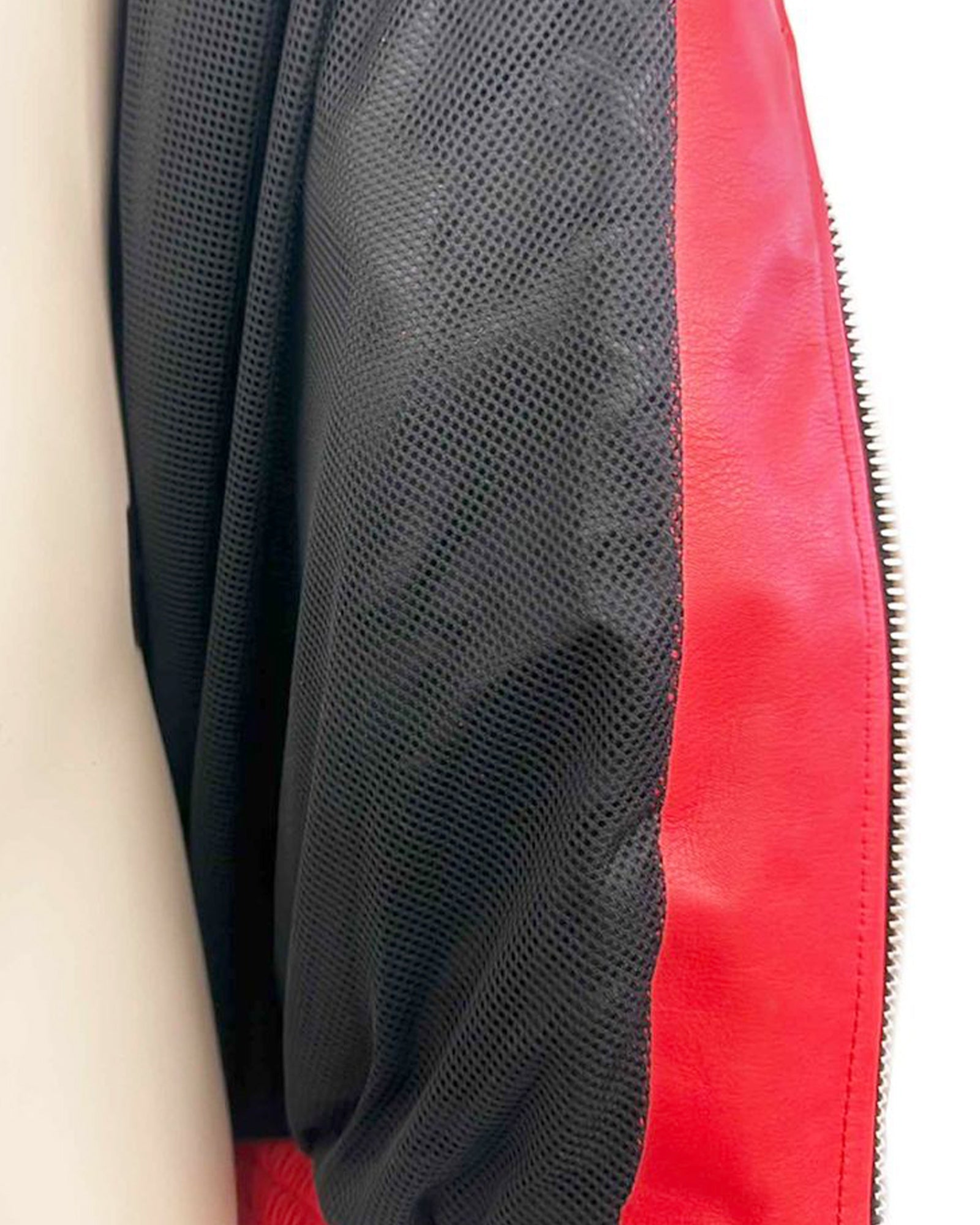 VETEMENTS × LEATHER TRACKSUIT JACKET / RED