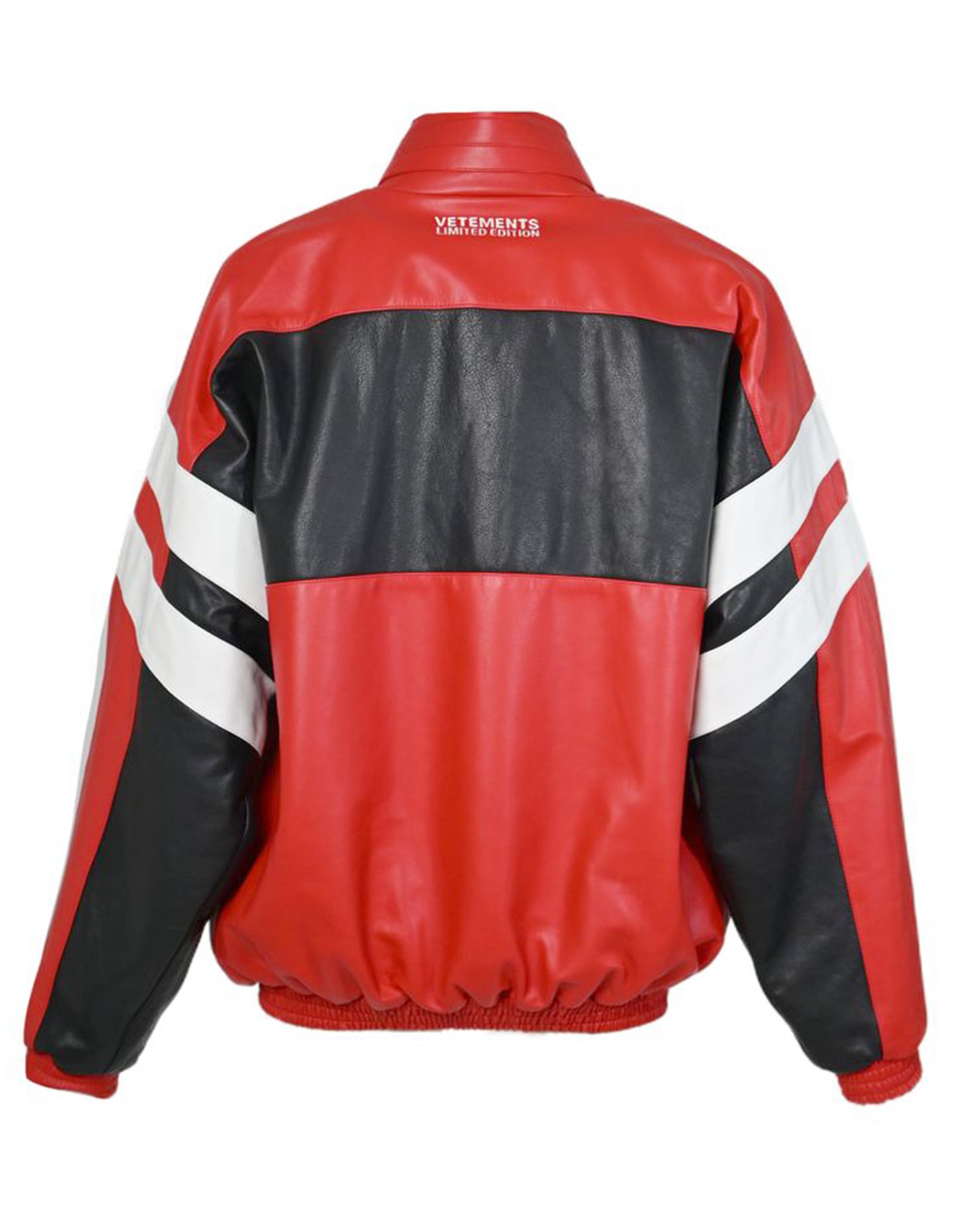 VETEMENTS × LEATHER TRACKSUIT JACKET / RED
