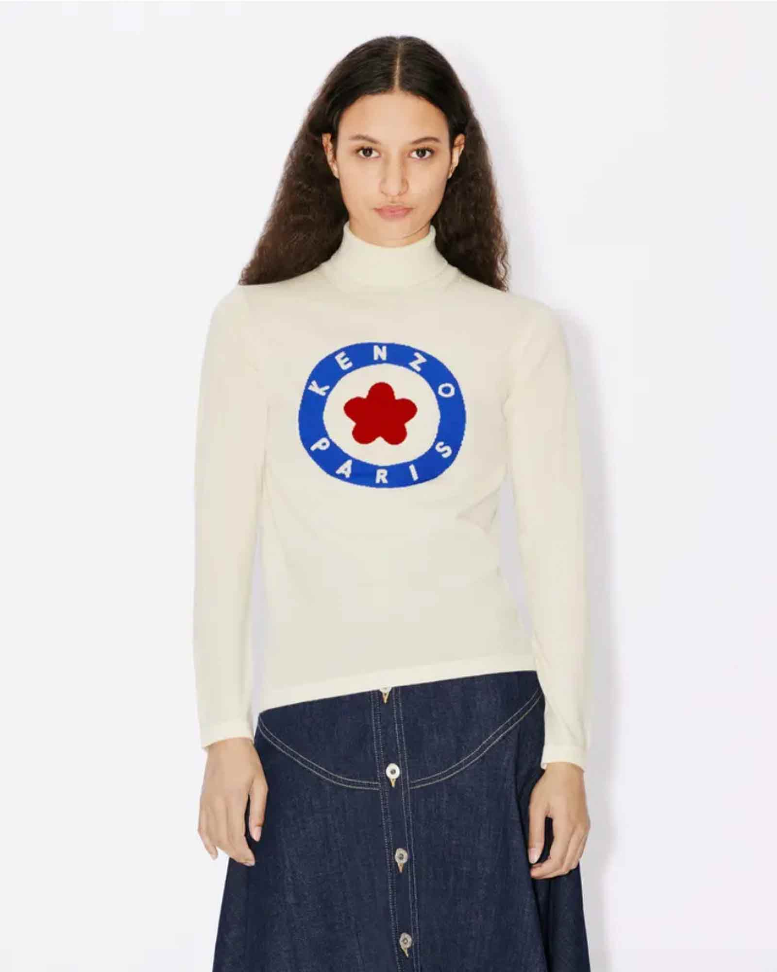 KENZO × LIGHT TURTLENECK JUMPER / WHITE