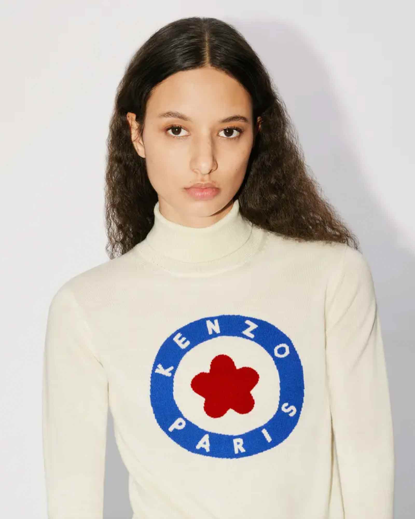 KENZO × LIGHT TURTLENECK JUMPER / WHITE