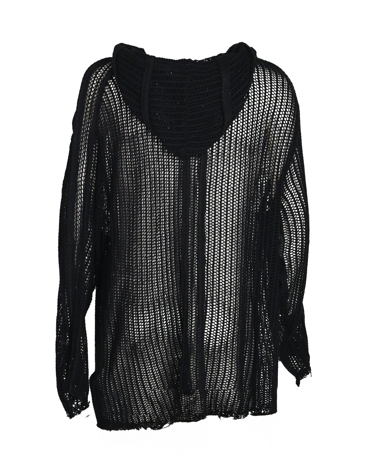 THUG CLUB・サグクラブ - ニット・セーター TC LINE MESH KNIT HOODIE / BLACK