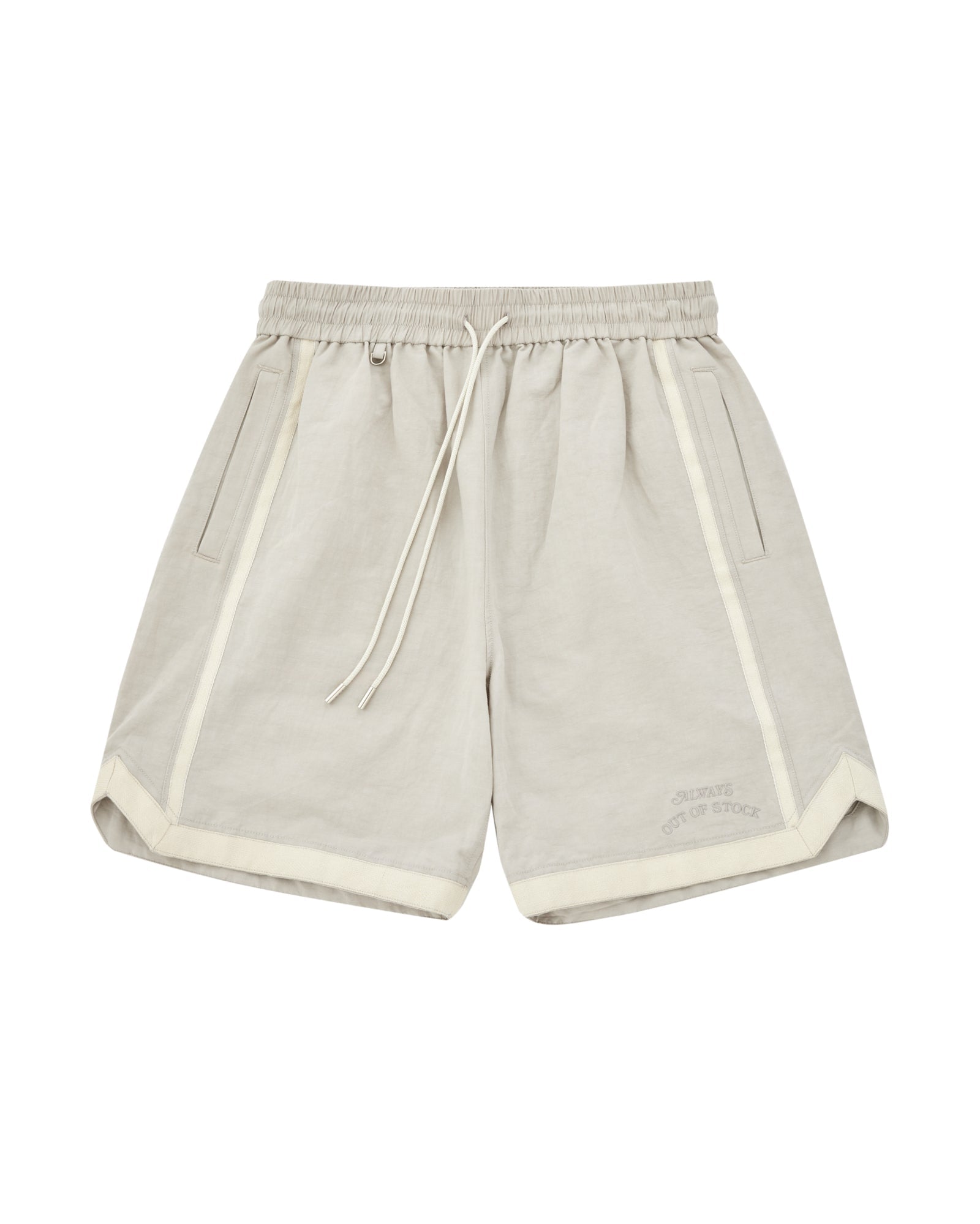 ALWAYS OUT OF STOCK・オールウェイズ アウト オブ ストック - ハーフ・ショートパンツ LINEN BASKETBALL SHORTS / LIGHT GRAY