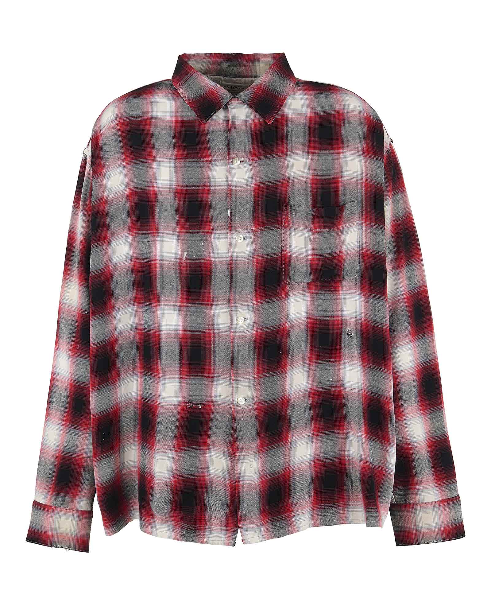 ©SAINT M×××××× × LM_CHECK SHIRT/CHECK / RED