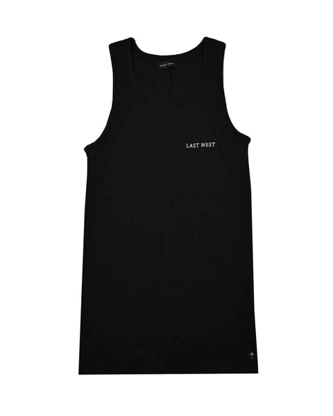 LAST NEST (ラストネスト) SS25 LOGO EMB TANK TOP / BLACK