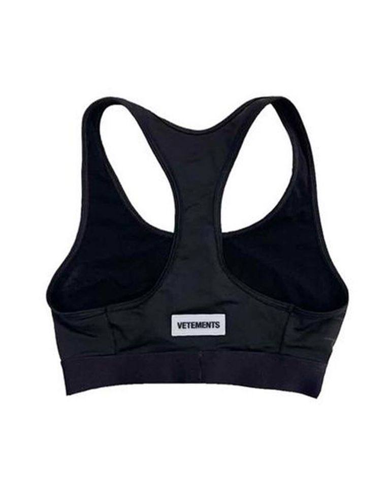 VETEMENTS × LOGO SPORTS BRA / BLACK