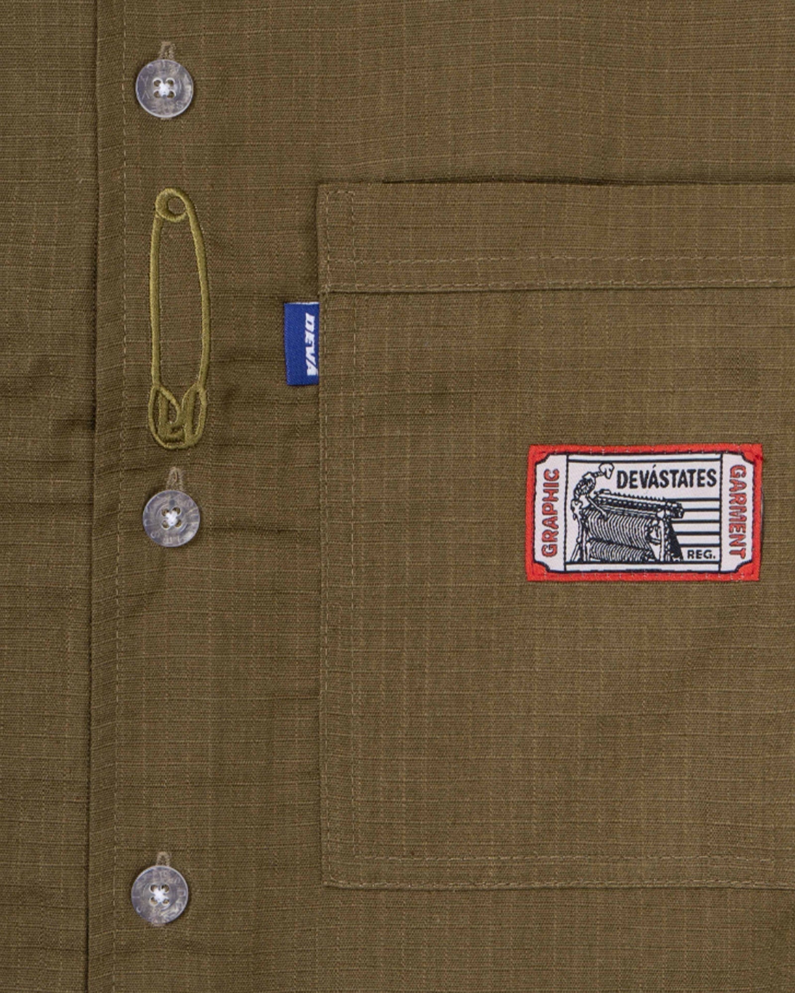 DEVA STATES・ディーヴァ ステイツ - ジャケット LS FIELD OVERSHIRT - CHAIN / OLIVE GREEN