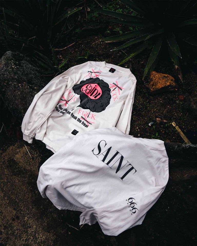 ©SAINT M××××××・saint michael -  LS TEE/SAINT/WHITE