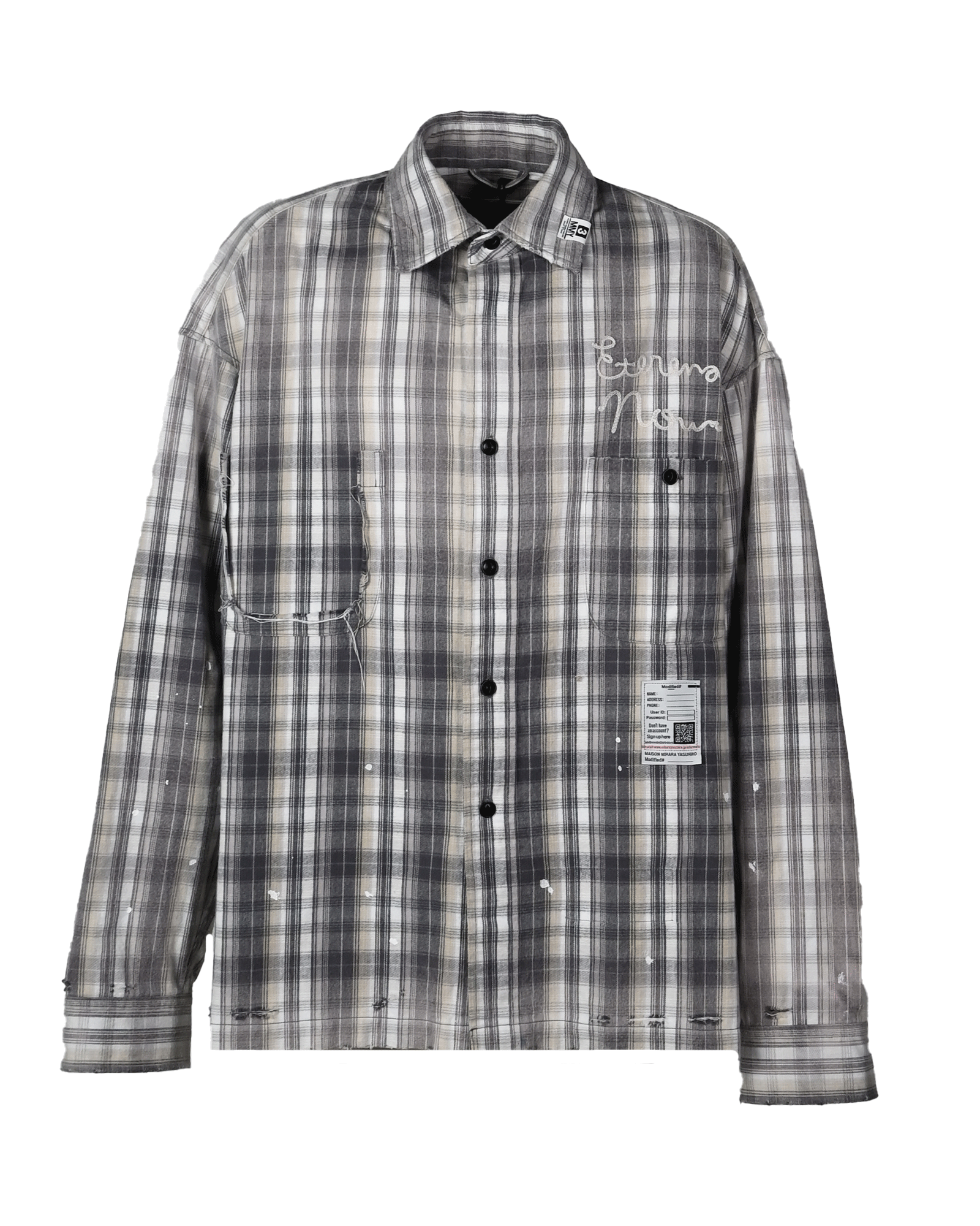 MIHARA YASUHIRO・Yasuhiro Mihara -  VINTAGE LIKE CHECK L/S SHIRTS / BLACK
