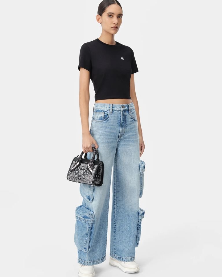 AMIRI × MA EMBROIDERED BABY TEE / BLACK
