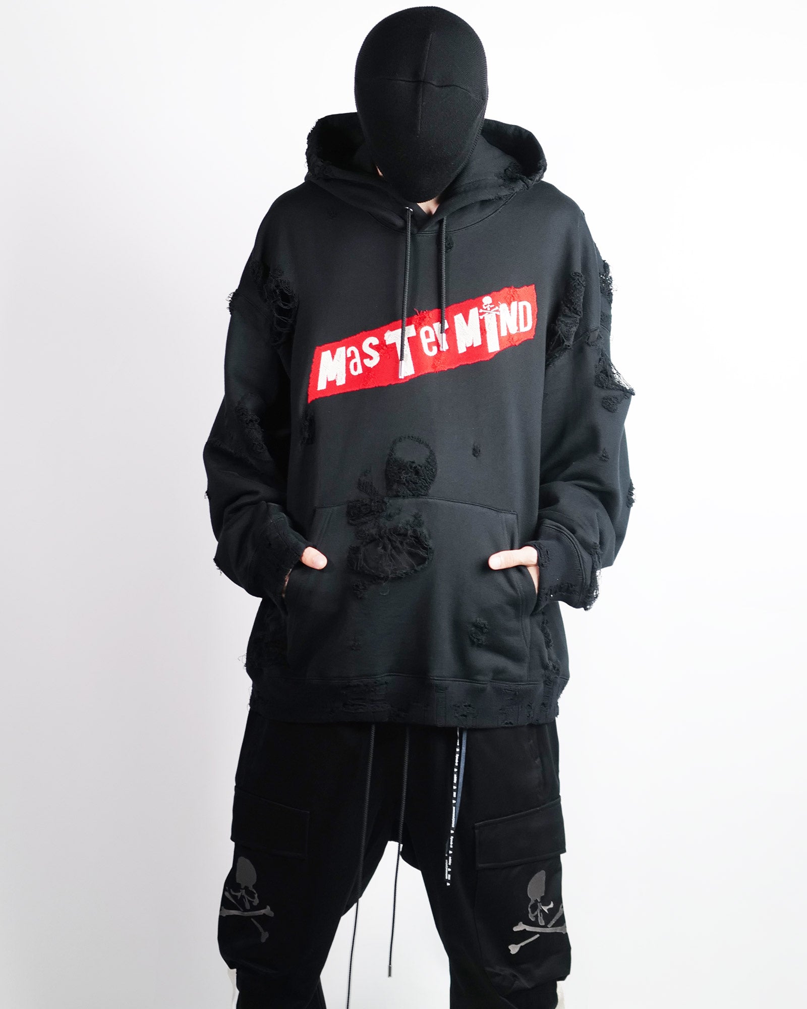 mastermind・マスターマインド - パーカー・フーディ DISTRESSED HOODIE / BLACK