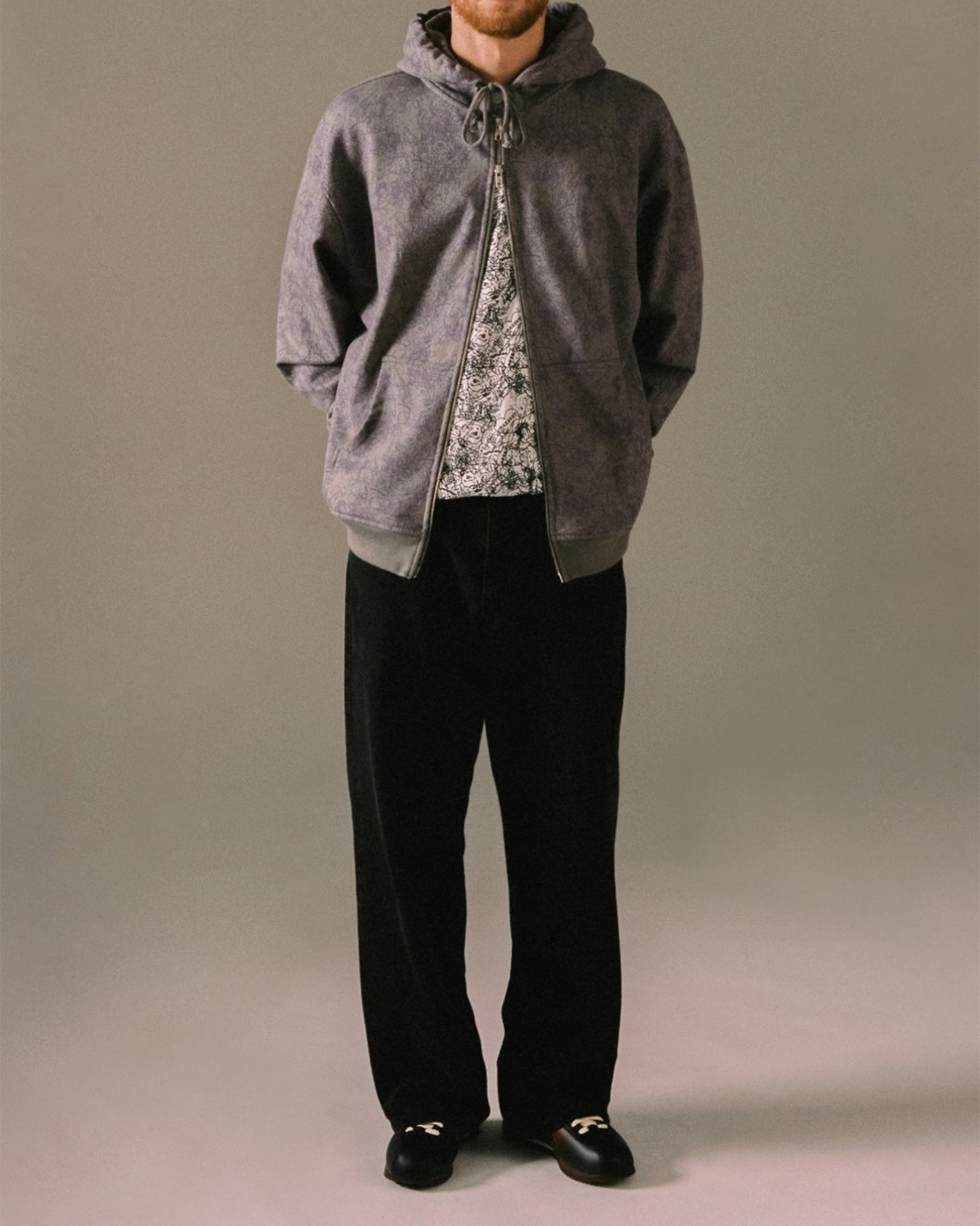 RASSVET × MEN FEAR WIDE CHINO PANTS WOVEN  / BLACK