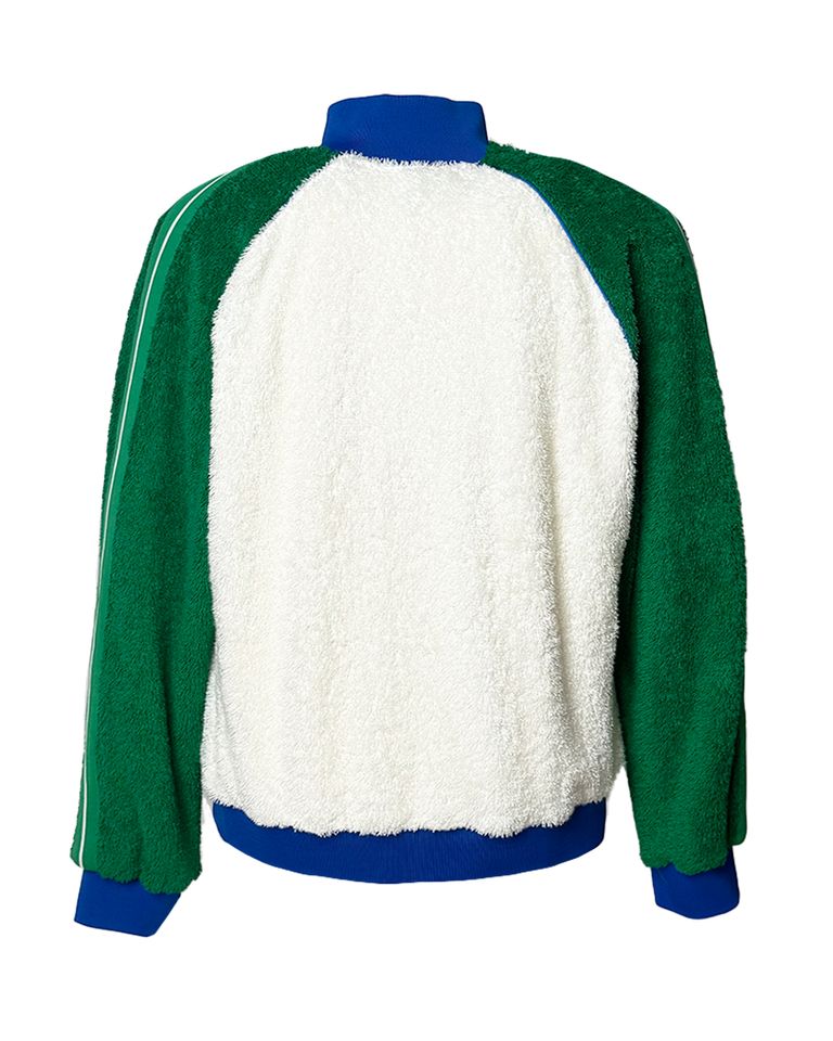 CASABLANCA × MENS SUMMER TOWELLING TRACK JACKET / WHITE/GREEN