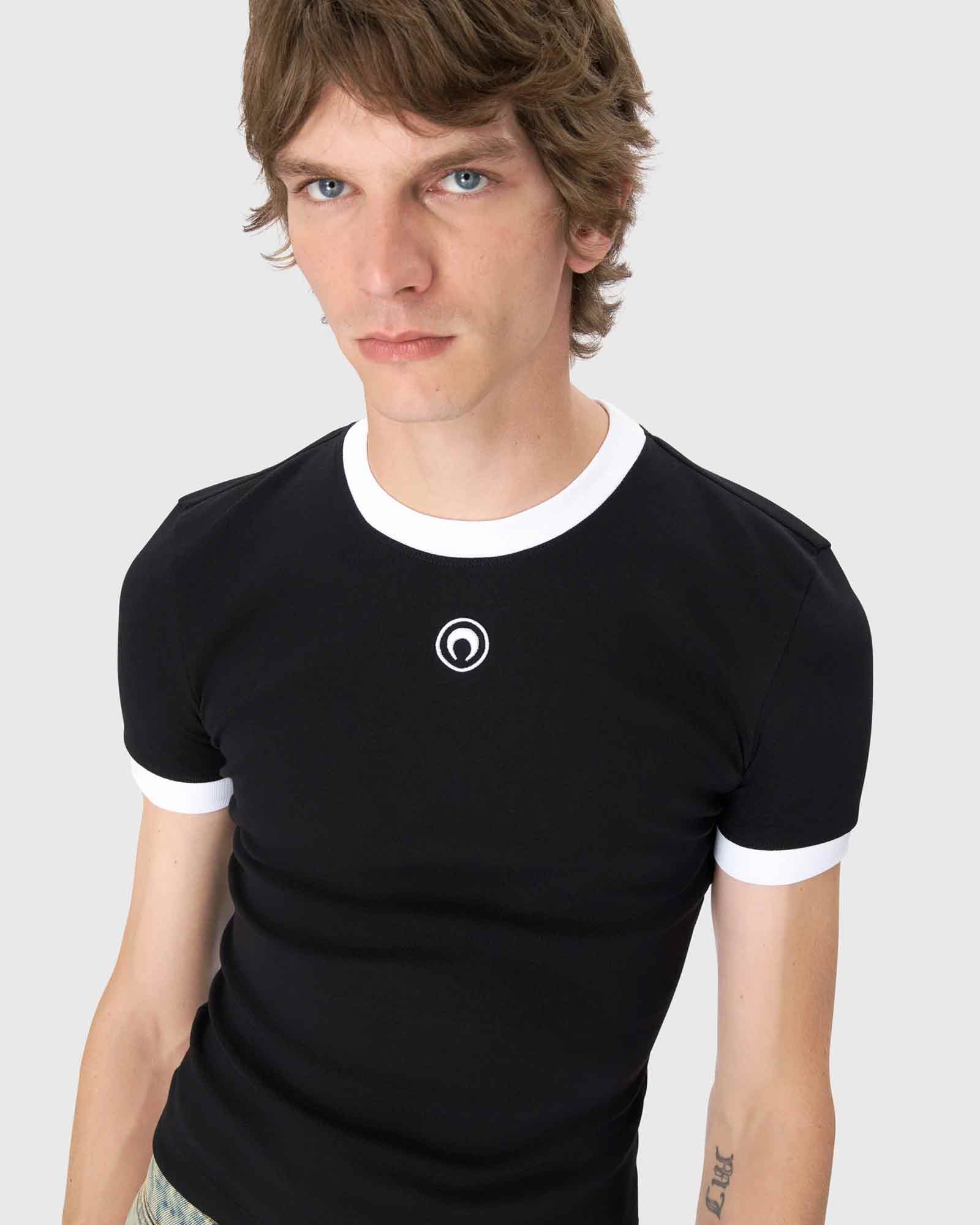 Marine Serre・マリーン・セル - Tシャツ・カットソー MOON LOGO JERSEY FITTED T-SHIRT / BLACK