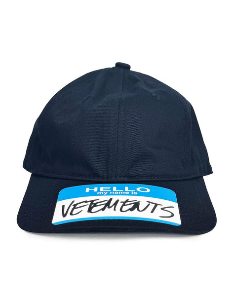VETEMENTS ブラックMy Name Sticker キャップ my-name-sticker-cap-black-