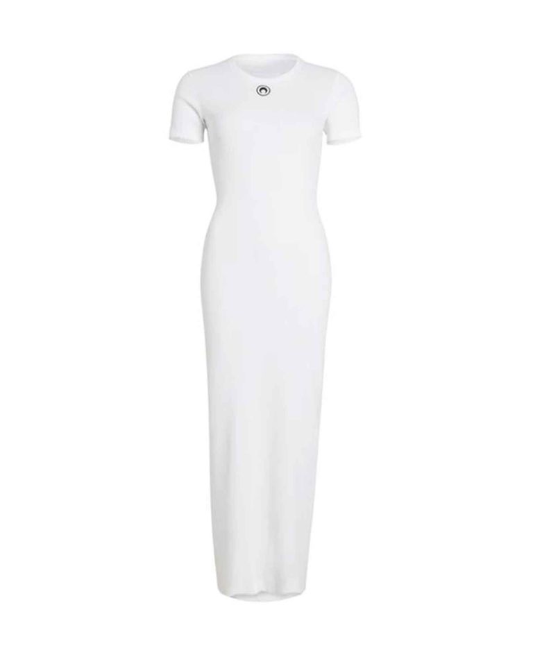 ORGANIC COTTON RIB TUBE DRESS / WHITE