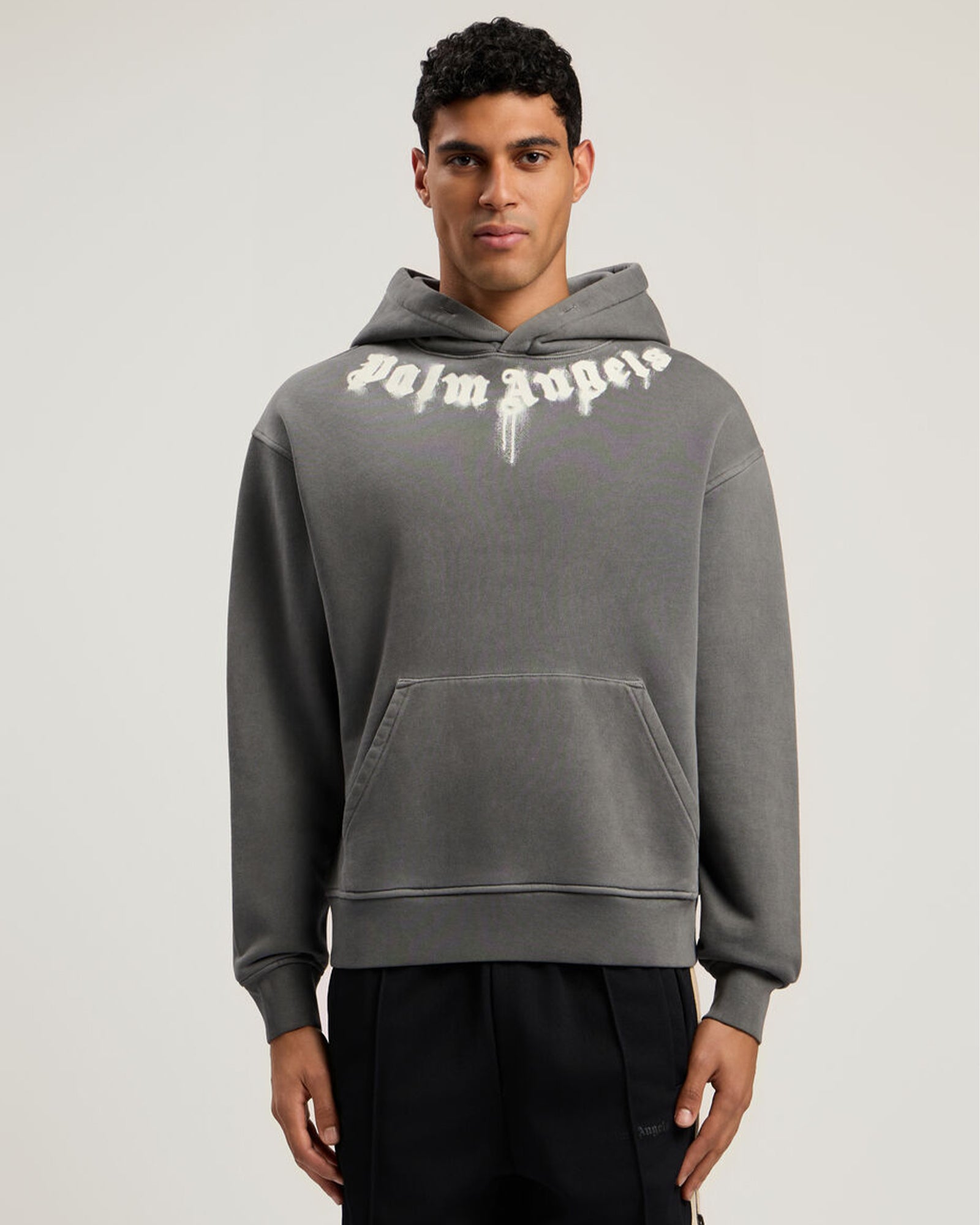 PALM ANGELS・palm angels -  NECK LOGO REGULAR HOODIE / DARK GREY OFF WHITE