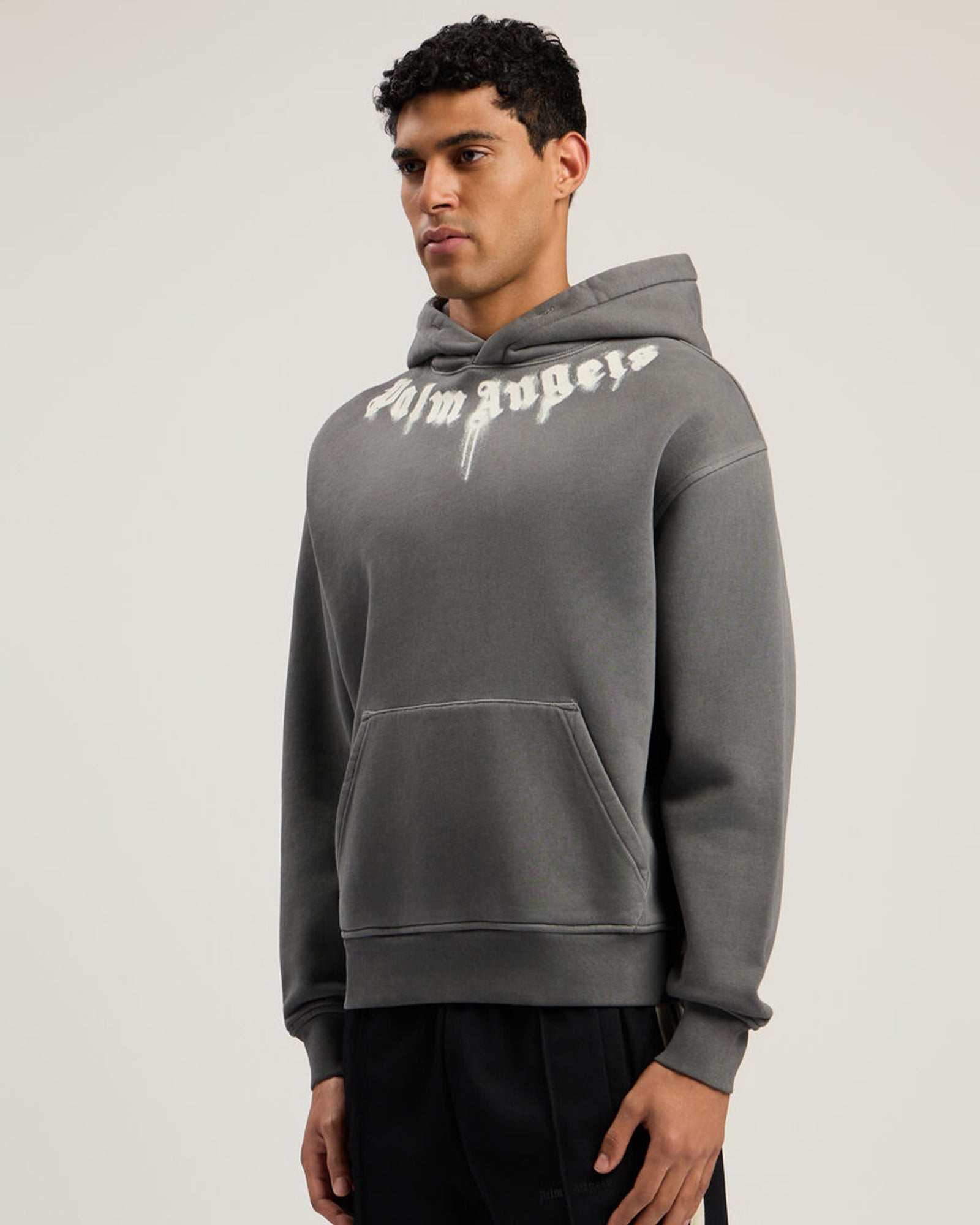 PALM ANGELS・palm angels -  NECK LOGO REGULAR HOODIE / DARK GREY OFF WHITE