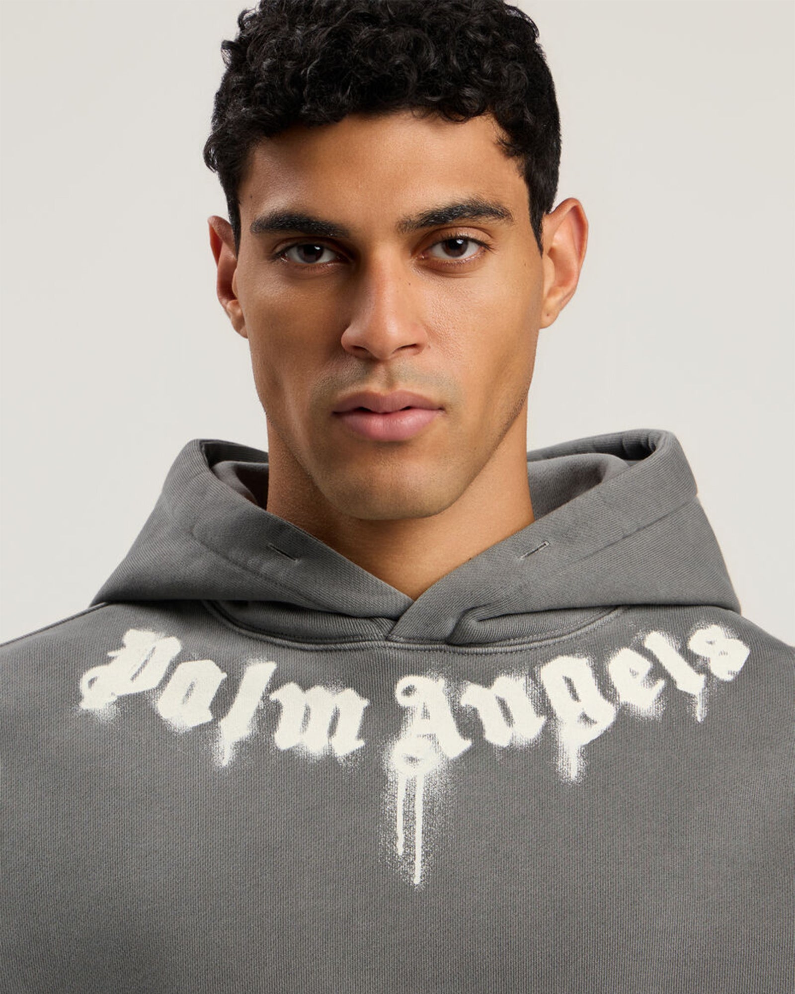 PALM ANGELS・palm angels -  NECK LOGO REGULAR HOODIE / DARK GREY OFF WHITE