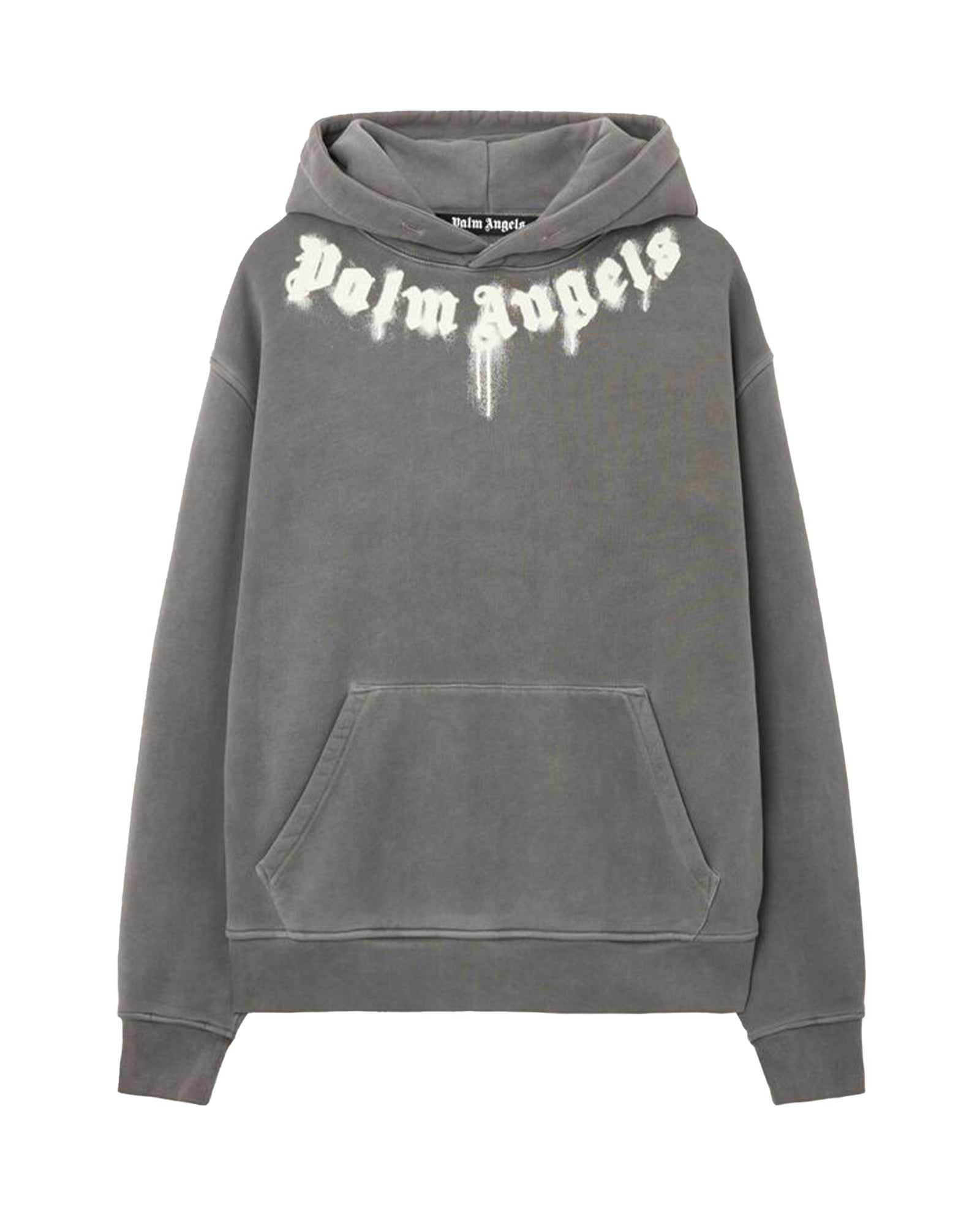 NECK LOGO REGULAR HOODIE / DARK GREY OFF WHITE