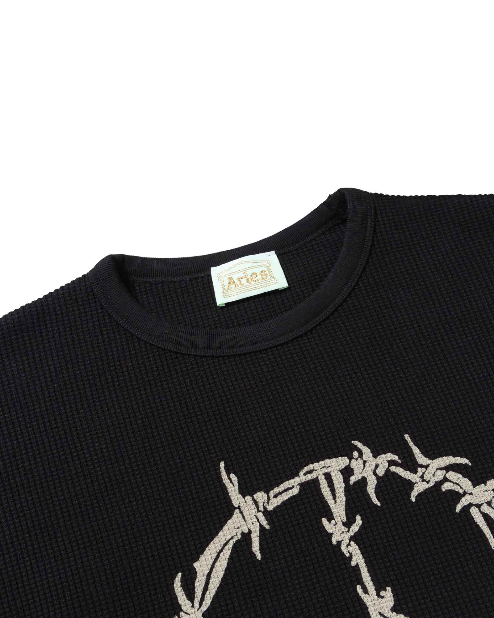 Aries × PEACE PRESS GOTHIC WAFFLE LS TEE / BLACK
