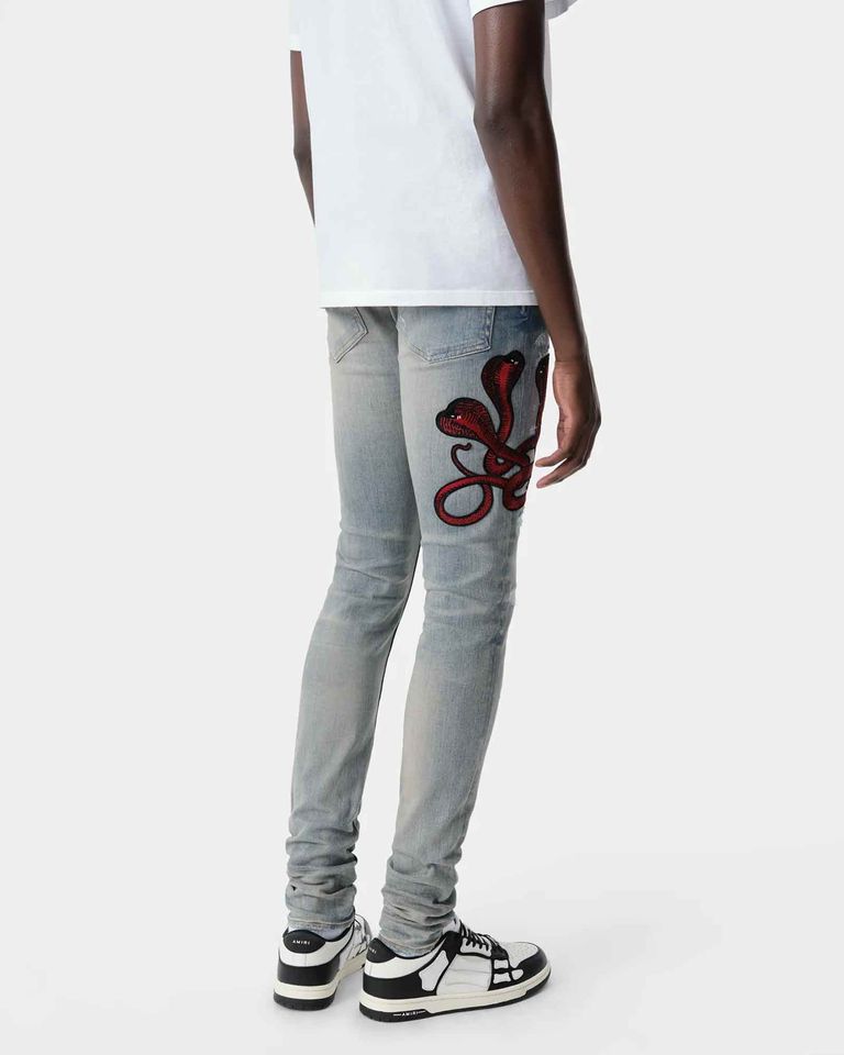 AMIRI・アミリ - デニムパンツ RED SNAKE ARCHIVAL JEAN / INDIGO