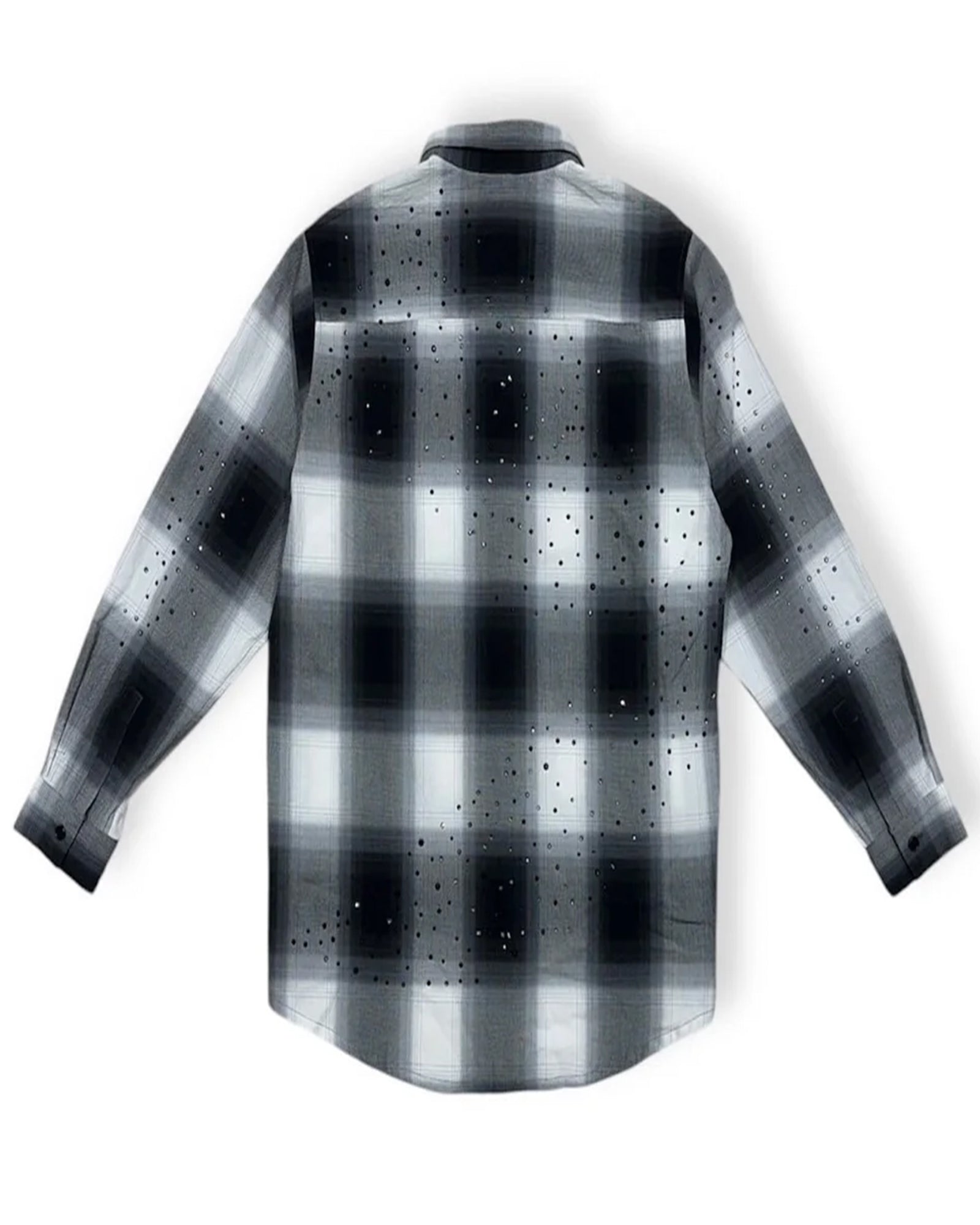 LAST NEST・ラストネスト - シャツ RHINESTONE FLANNEL SHIRT / BLACK