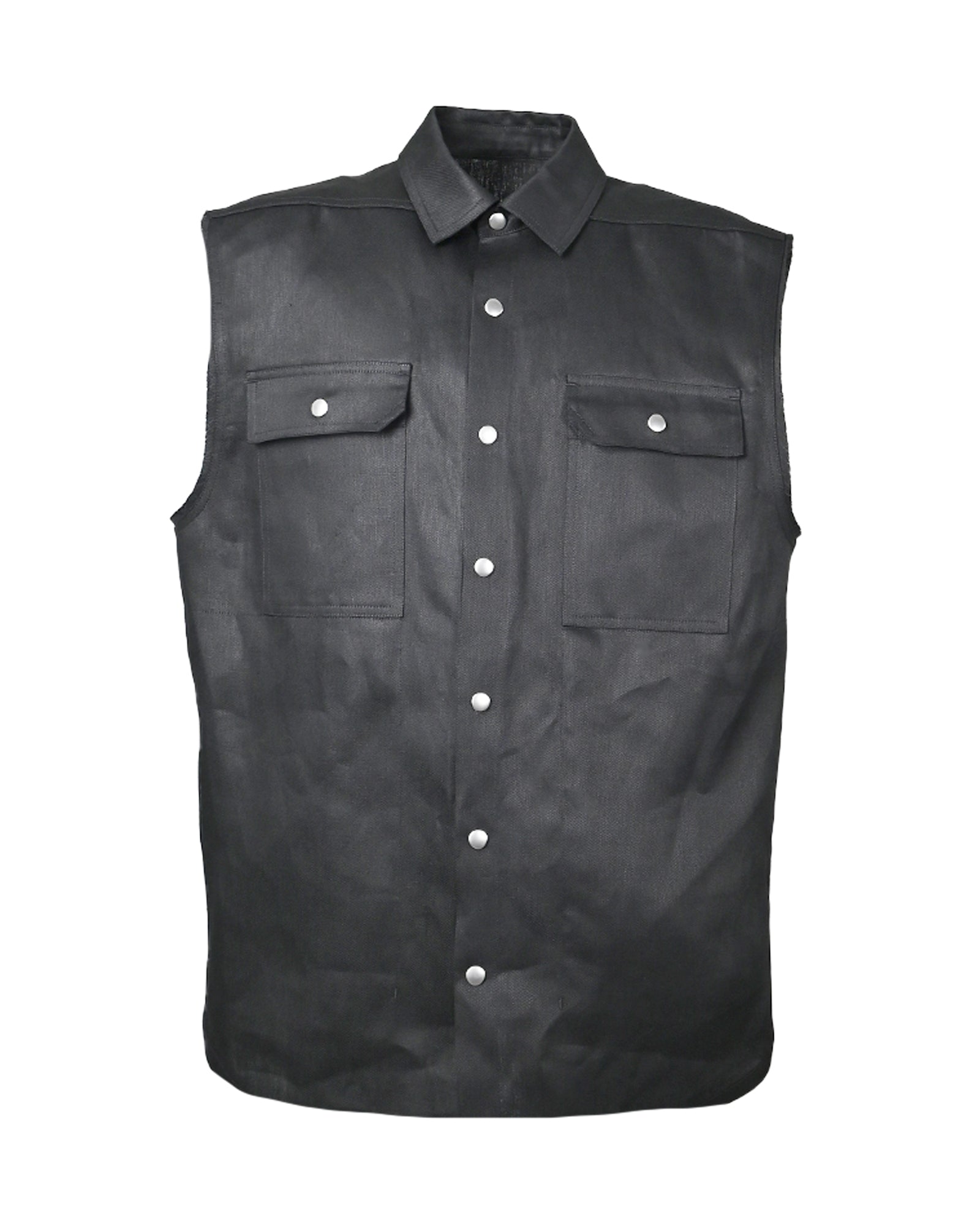 SLEEVELESS JUMBO OUTERSHIRT / BLACK