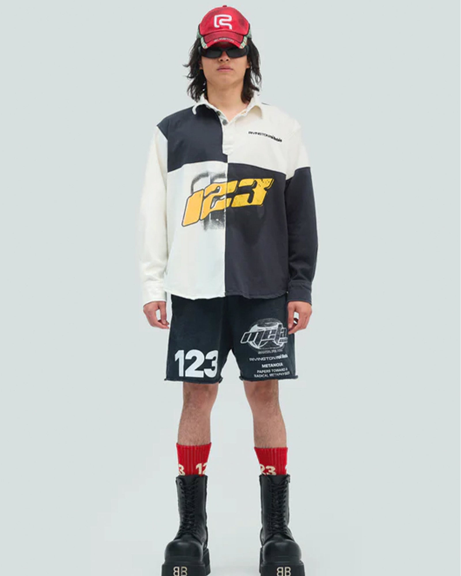 RRR123・リヴィントン ロイ レビス - L/S Tシャツ META RUGBY / BLACK / WHITE
