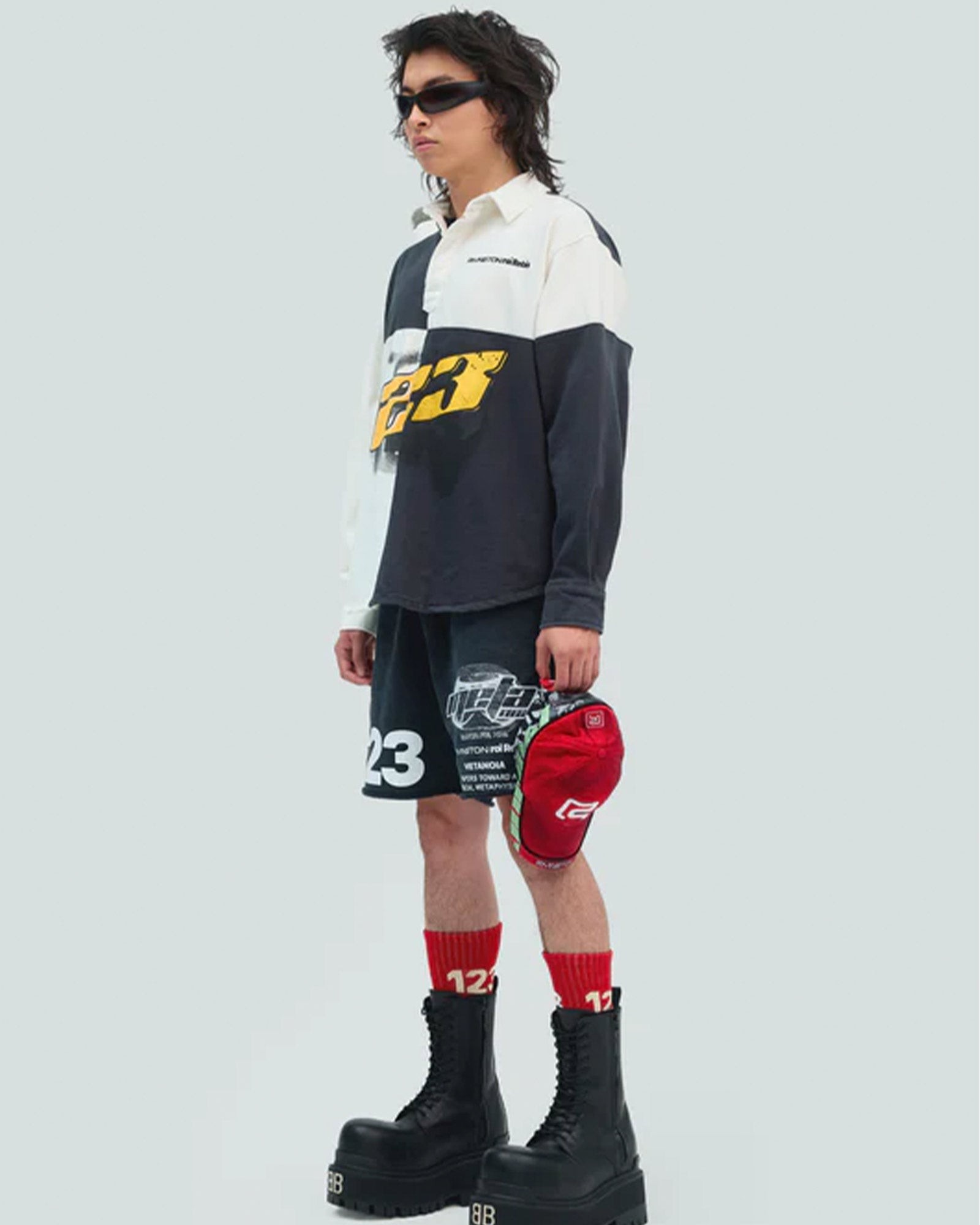 RRR123・リヴィントン ロイ レビス - L/S Tシャツ META RUGBY / BLACK / WHITE