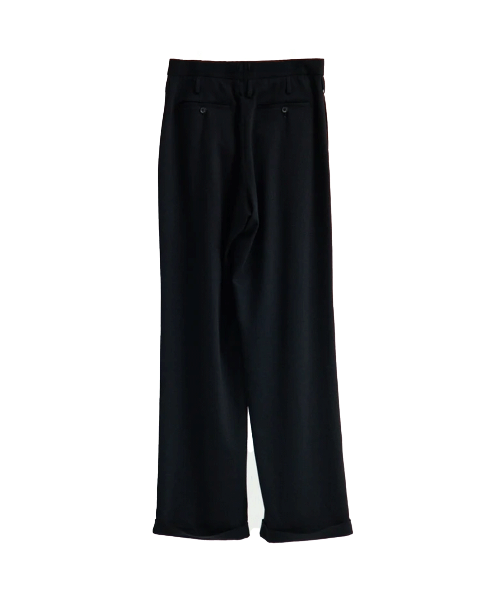 SOSHIOTSUKI・ソウシオオツキ -  DOUBLE INVERTED TUCK TROUSERS / BLACK