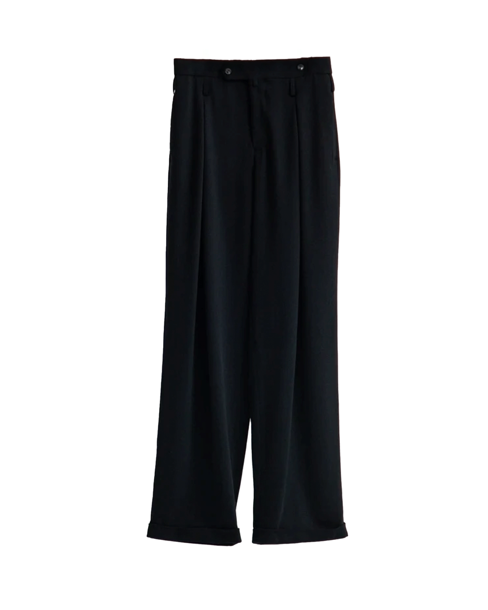 SOSHIOTSUKI・ソウシオオツキ -  DOUBLE INVERTED TUCK TROUSERS / BLACK