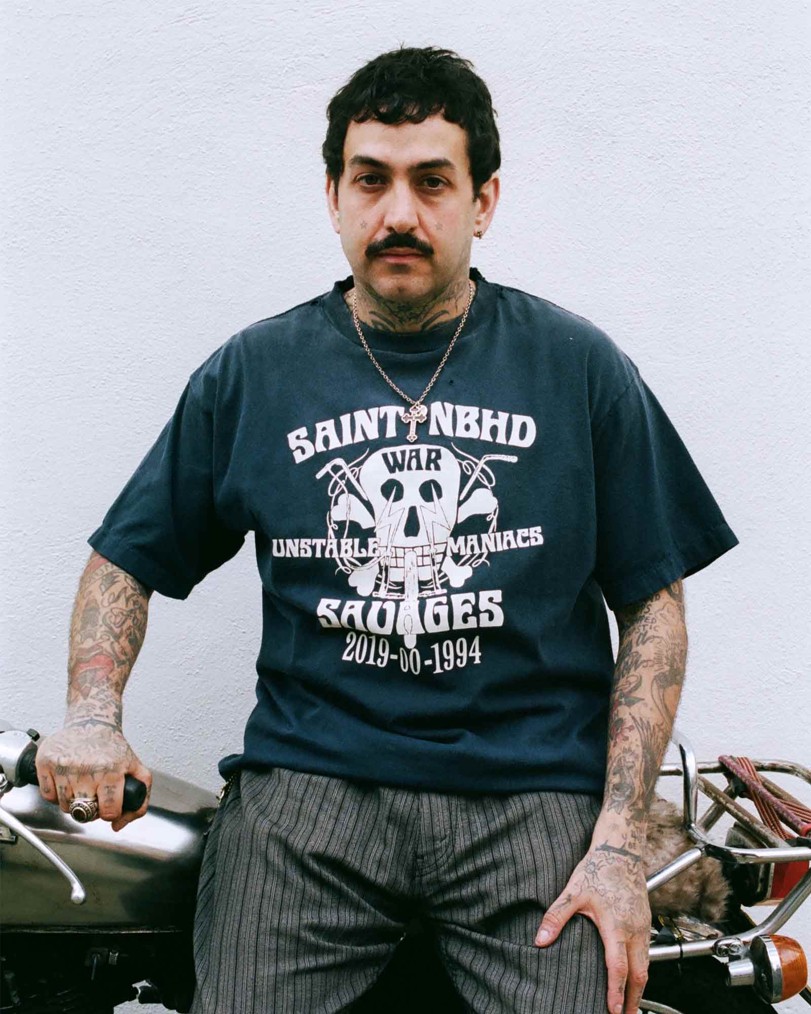 ©SAINT M××××××・セントマイケル - Tシャツ・カットソー NH_SS TEE /STHD.SAINTNBHD / NAVY