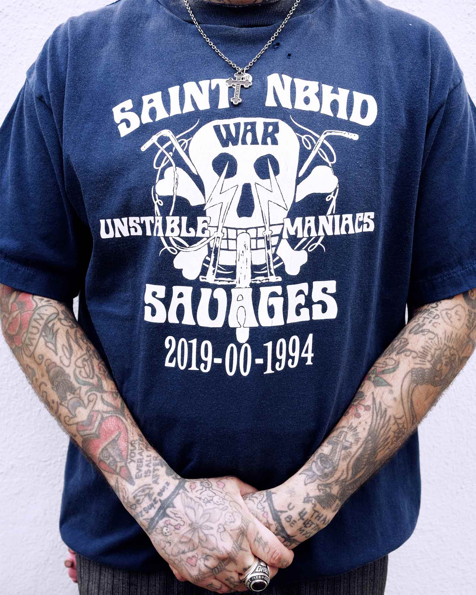 ©SAINT M××××××・セントマイケル - Tシャツ・カットソー NH_SS TEE /STHD.SAINTNBHD / NAVY