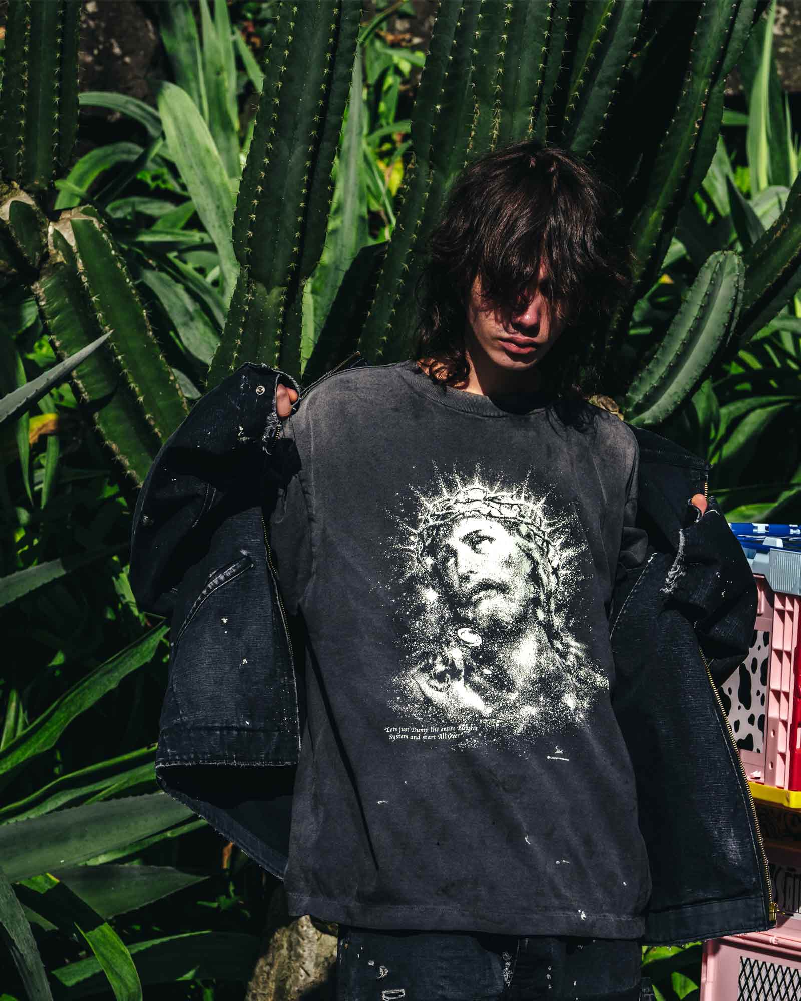 ©SAINT M××××××・セントマイケル - Tシャツ・カットソー SS TEE/JESUS / BLACK