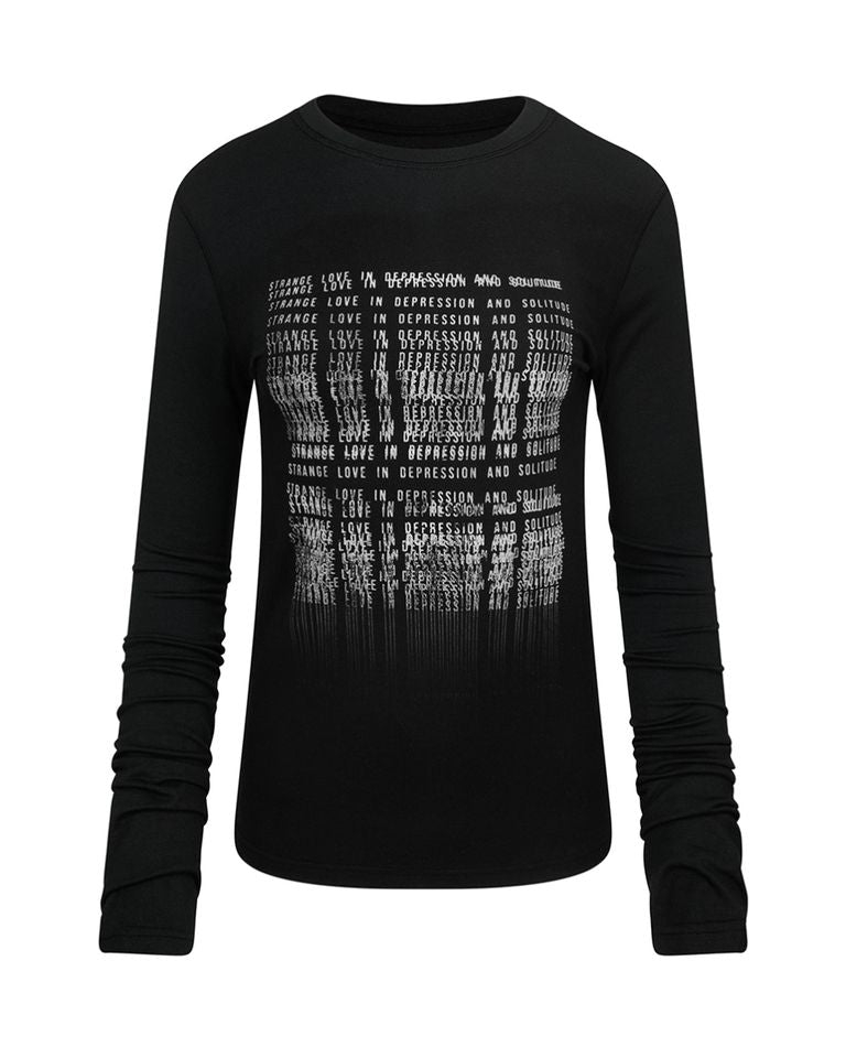 NACHE・ナチェ - L/S Tシャツ SEAL PRINTED LONG SLEEVE / BLACK