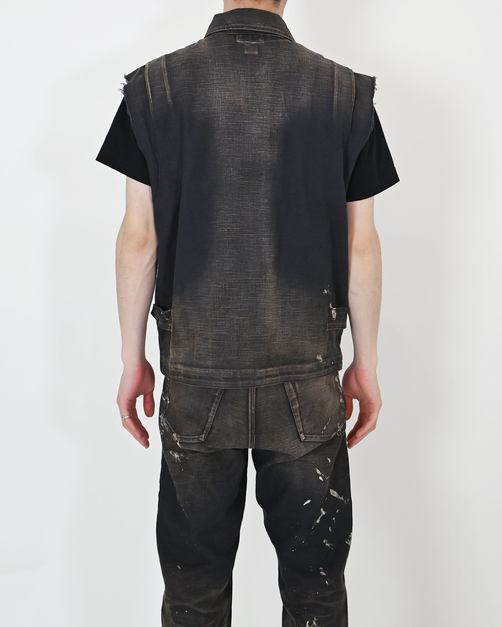 KAMIYA・カミヤ - ベスト SERGE PAINT VEST / BLACK