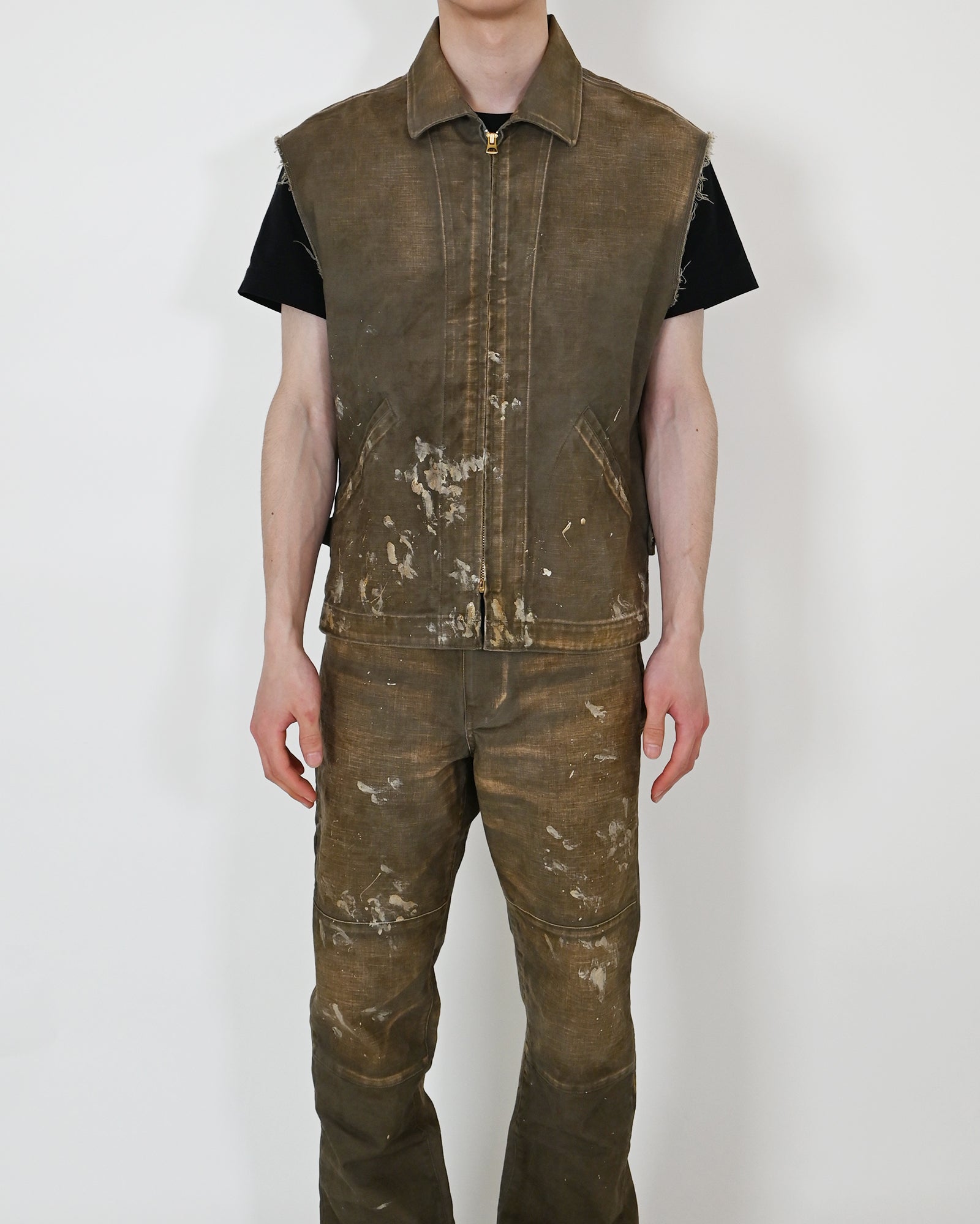 KAMIYA・カミヤ - ベスト SERGE PAINT VEST / GRAY