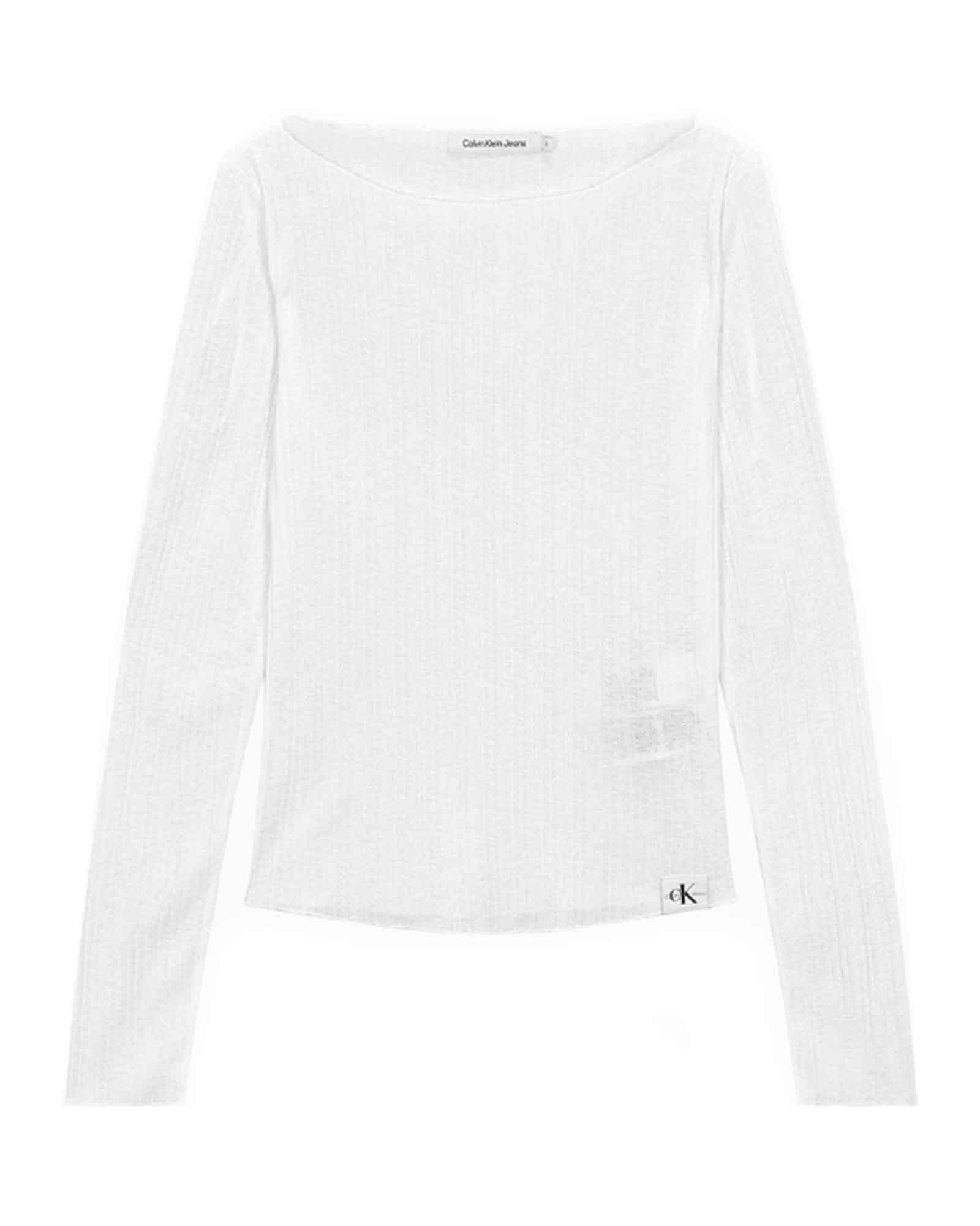Calvin Klein × SHEER RIB LONG TOP / WHITE