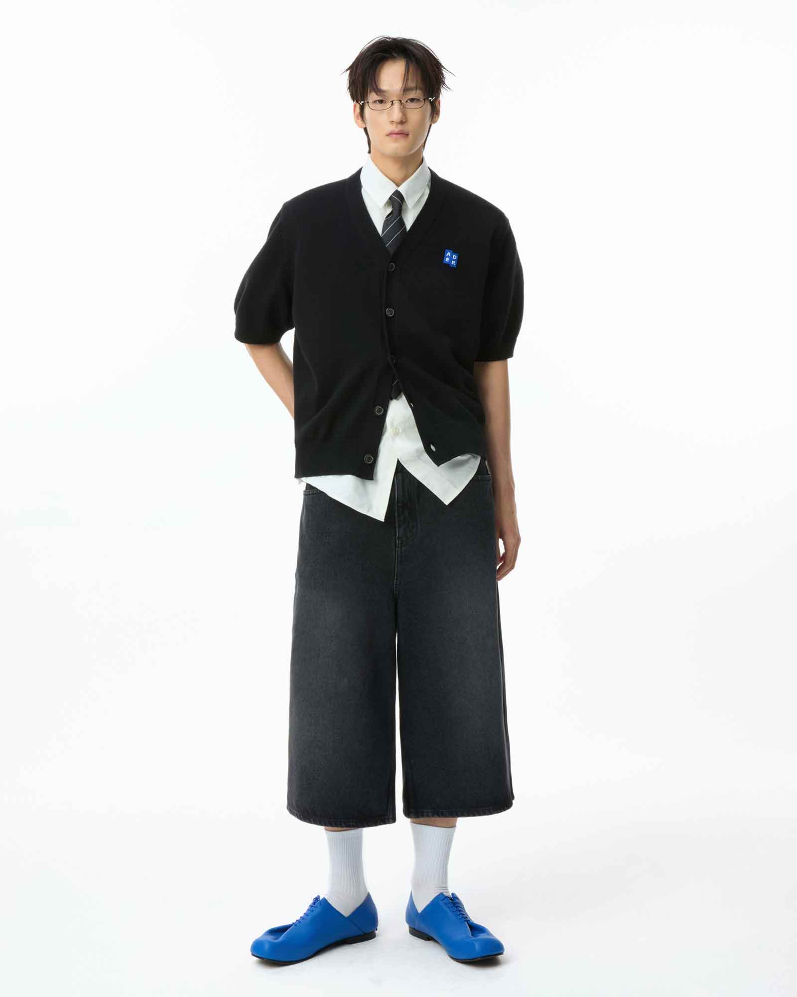 Ader Error × SIG; TRS TAG SHORT JEANS / BLACK