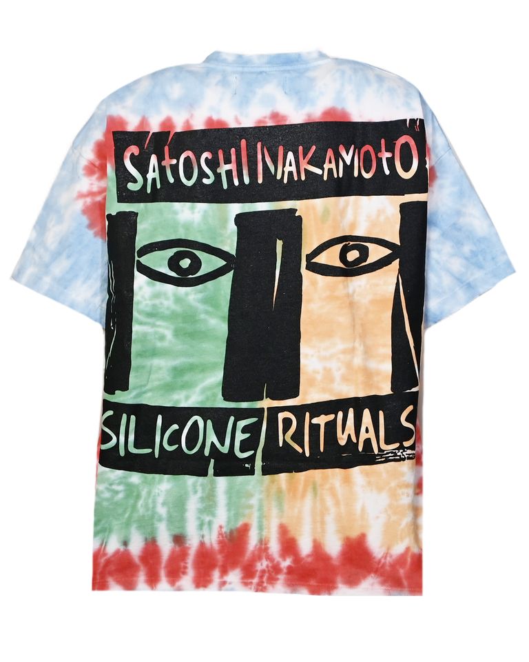 SATOSHI NAKAMOTO × SILICONE RITUALS TEE / MULTI