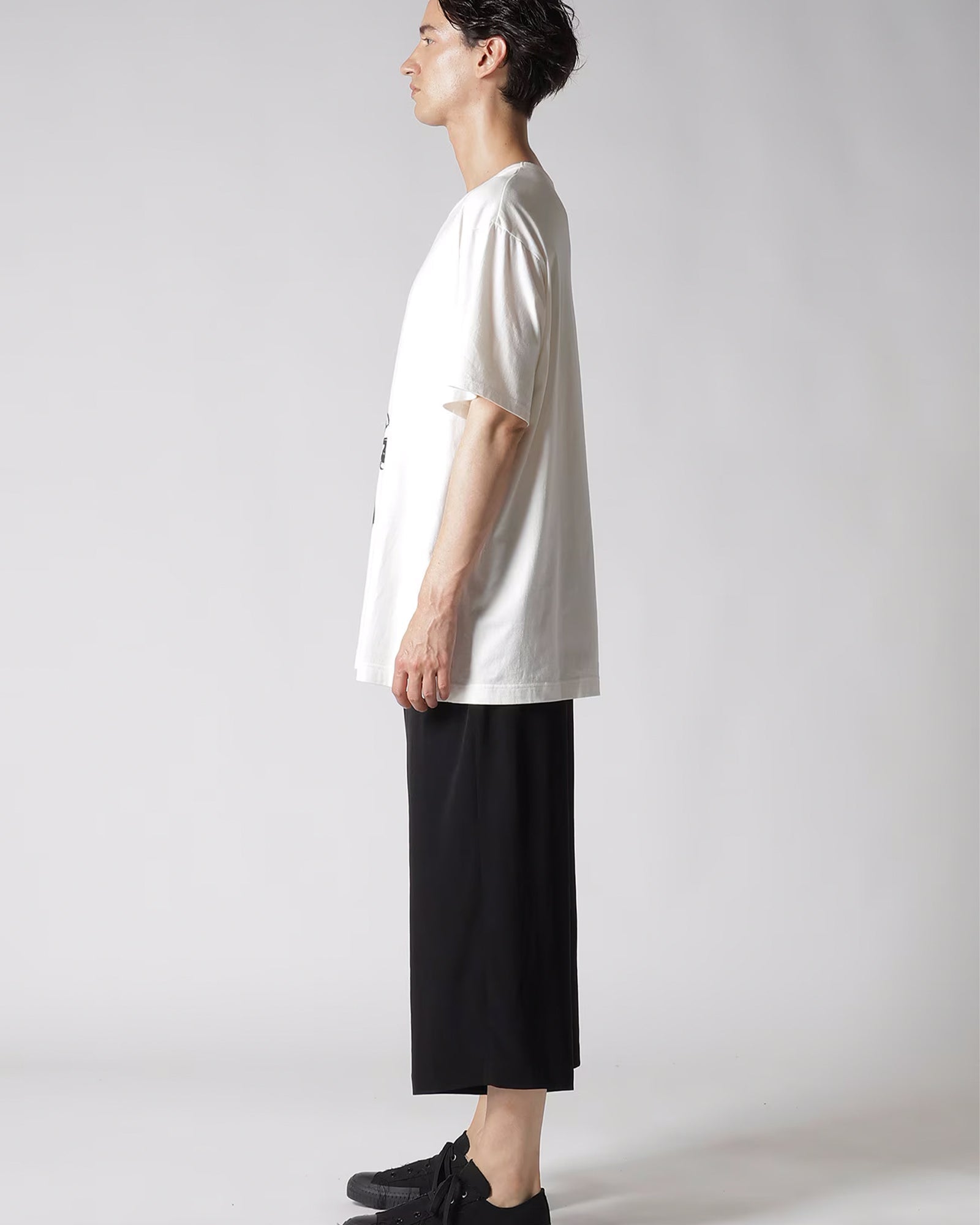 Yohji Yamamoto × SINGLE JERSEY PRINT HALF SLEEVE A / WHITE