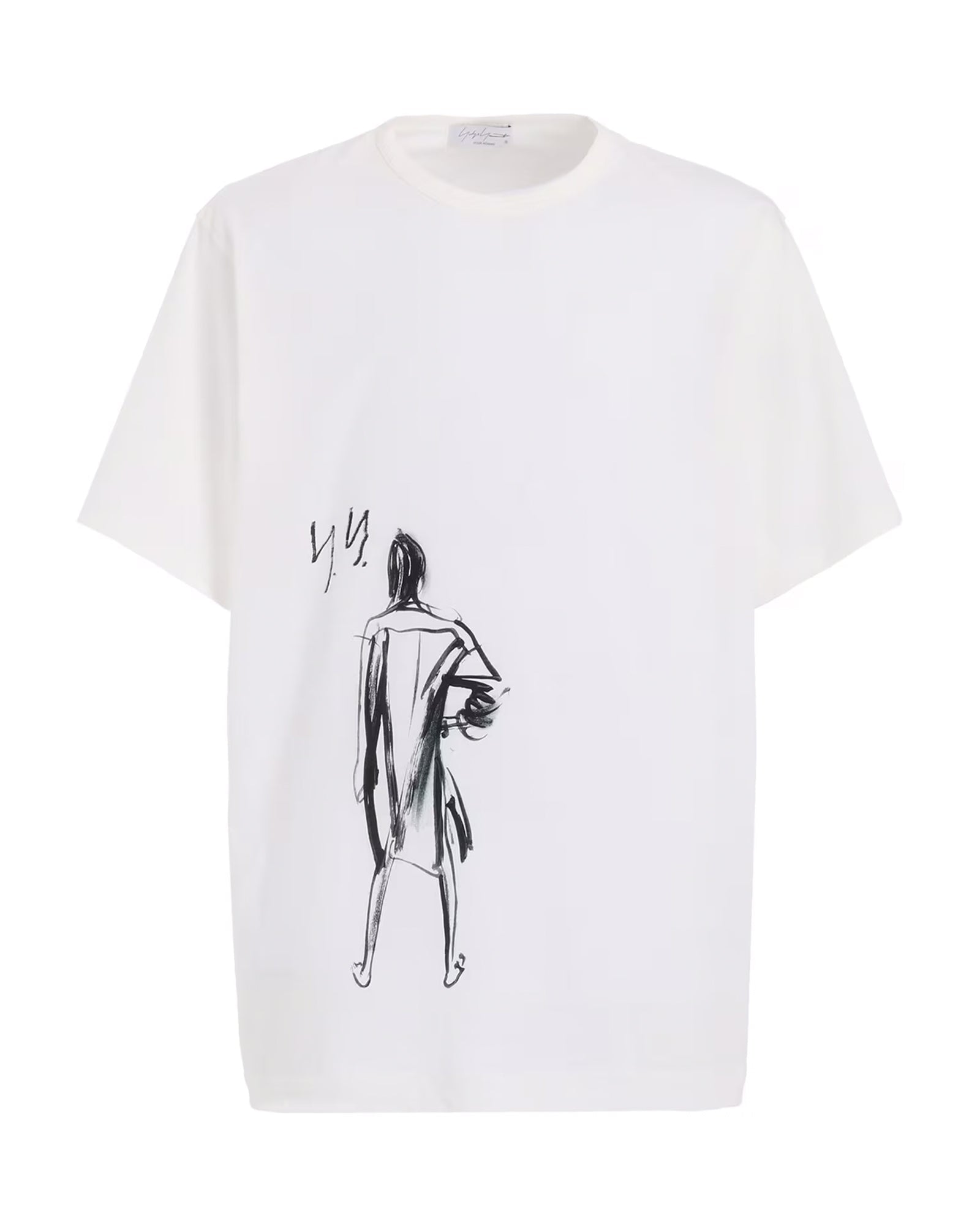 Yohji Yamamoto × SINGLE JERSEY PRINT HALF SLEEVE A / WHITE