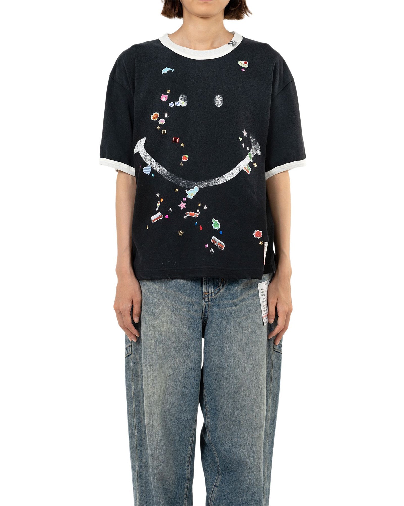 MIHARA YASUHIRO・ミハラヤスヒロ - Tシャツ・カットソー SMILYFACE PT SK TEE / BLACK