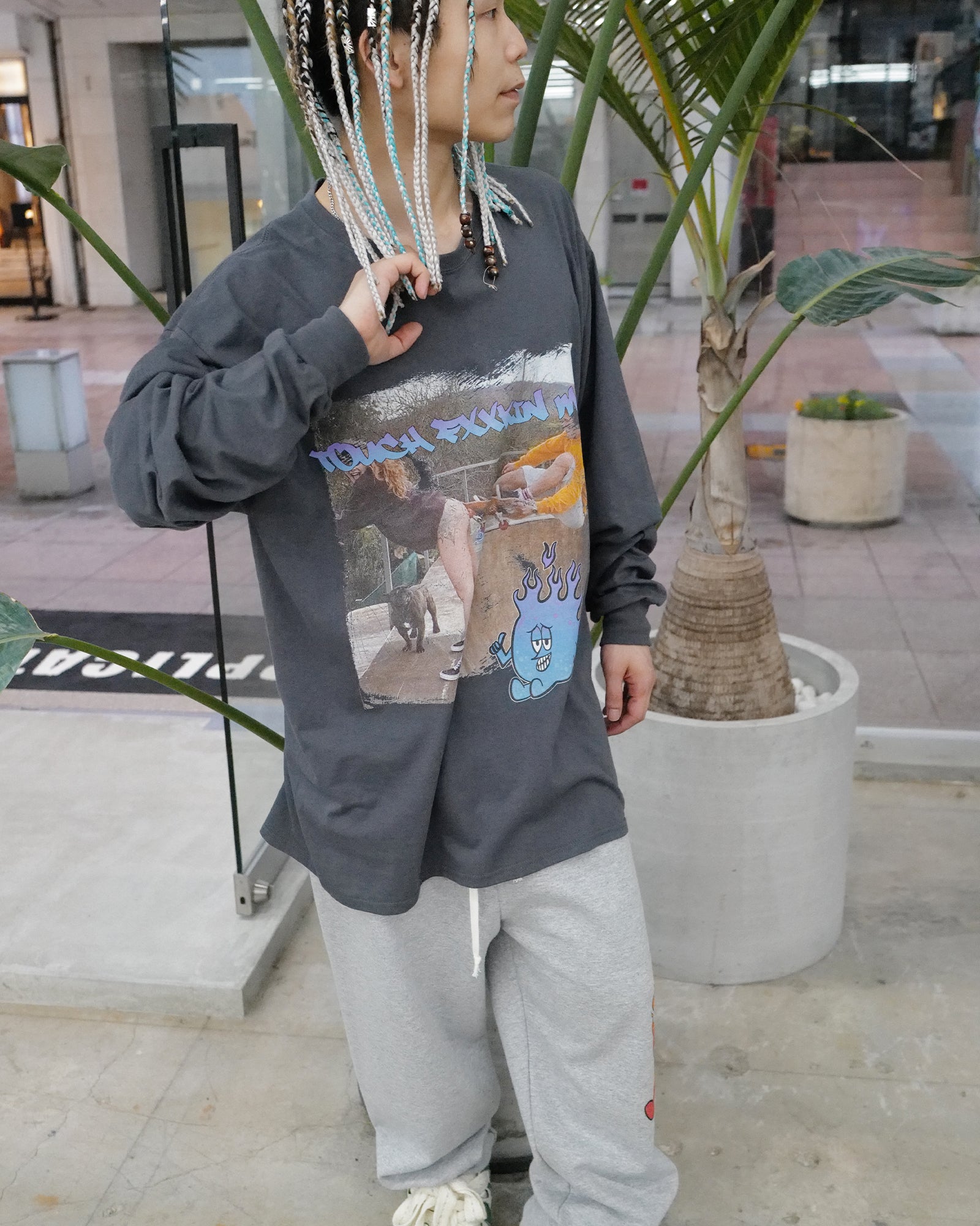 CVTVLIST・カタリスト - L/S Tシャツ TOUCH ME LONGSLEEVE TEE / GRAY