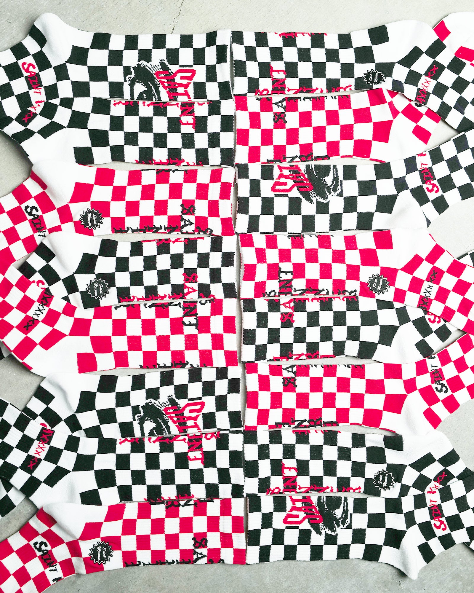 ©SAINT M××××××・セントマイケル - ソックス・レッグウェア SOCKS/SINNER / BLACK+RED